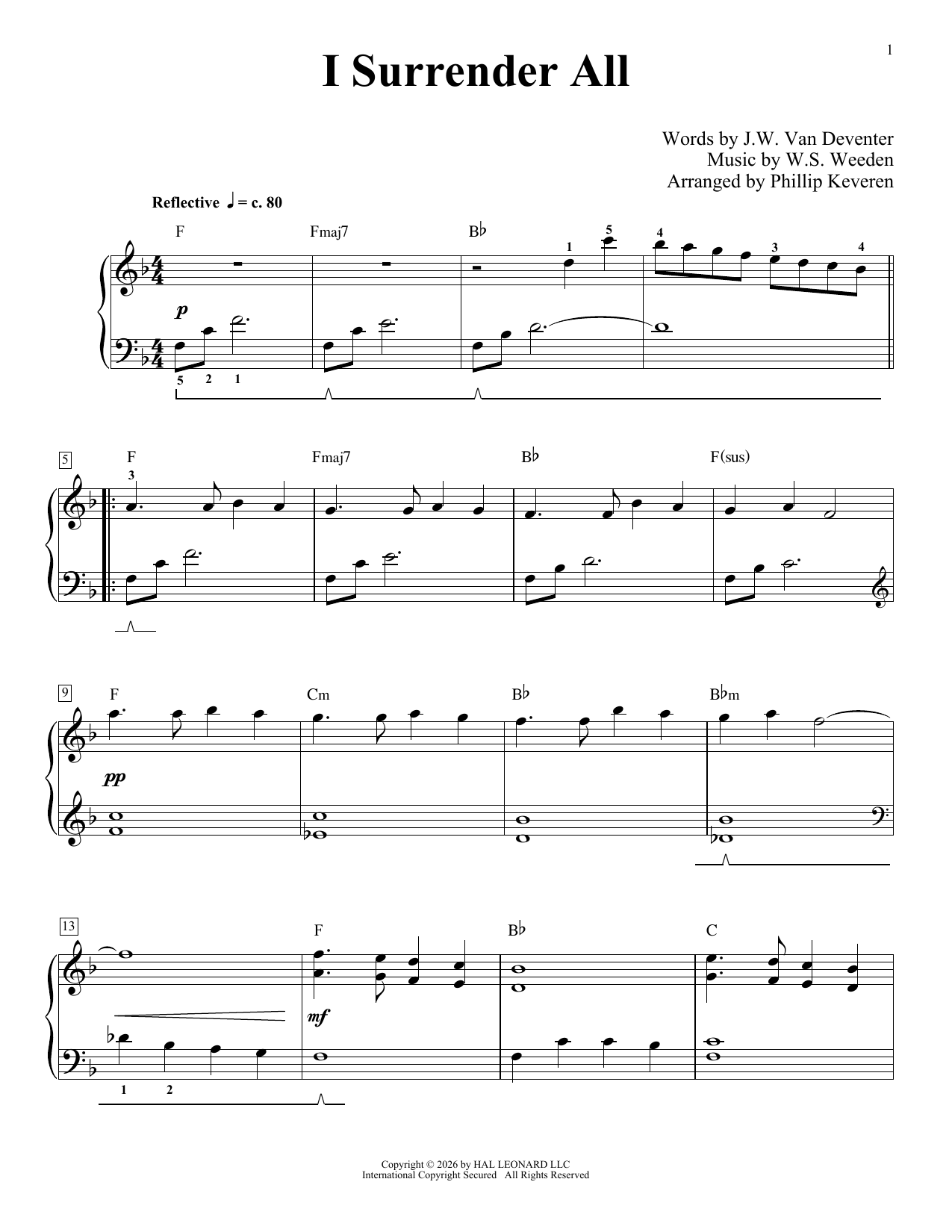 I Surrender All (arr. Phillip Keveren): Educational Piano
