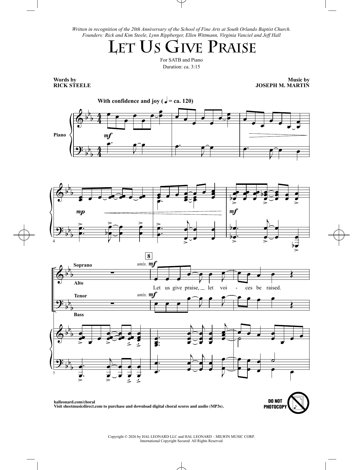Let Us Give Praise – Joseph M. Martin – Notenvorschau