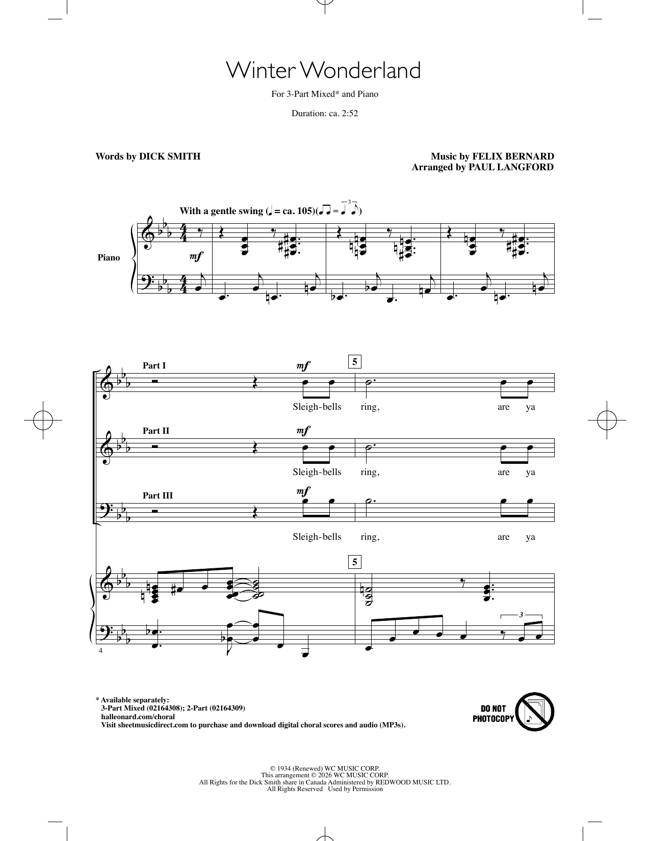 Winter Wonderland (arr. Paul Langford)