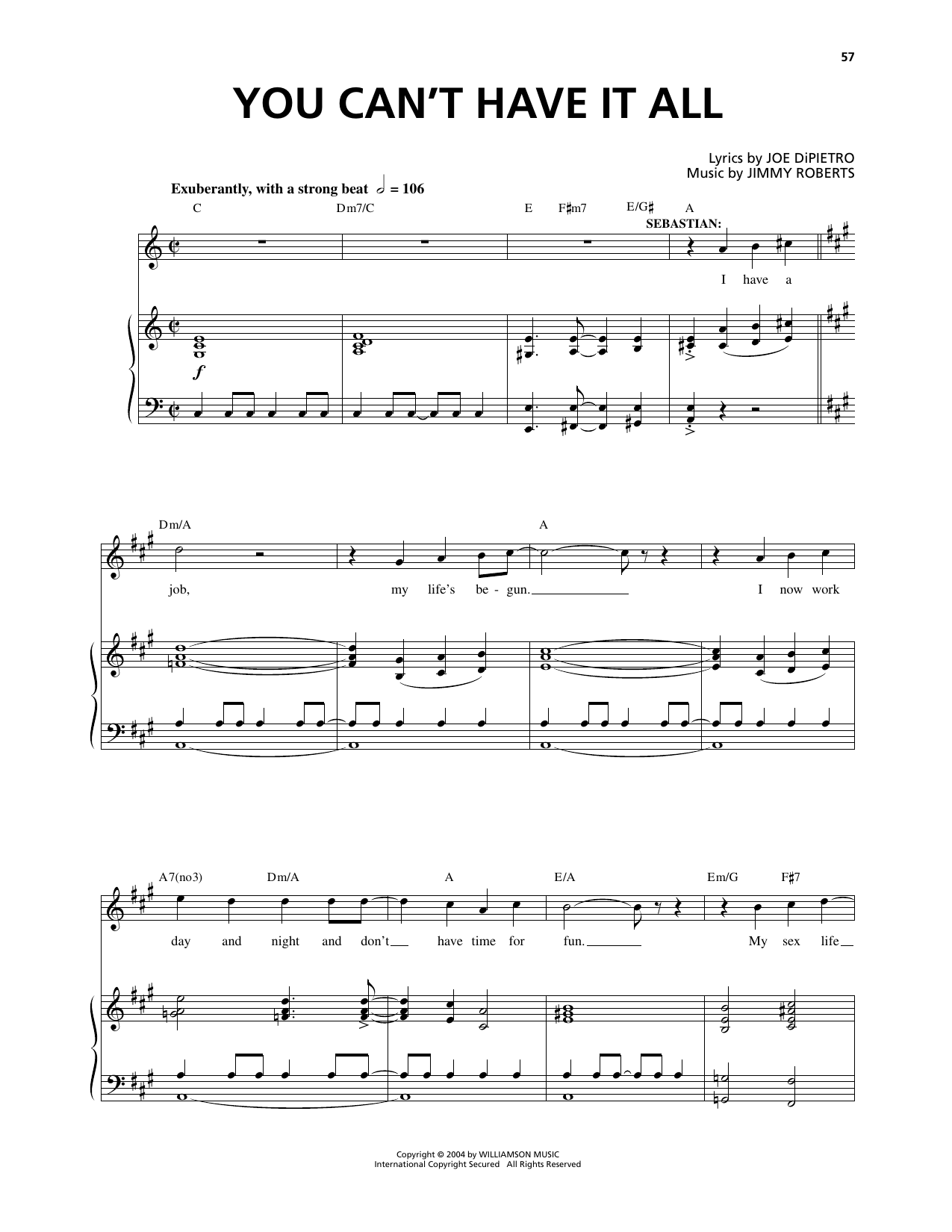 You Can't Have It All (from The Thing About Men): Piano Vocal