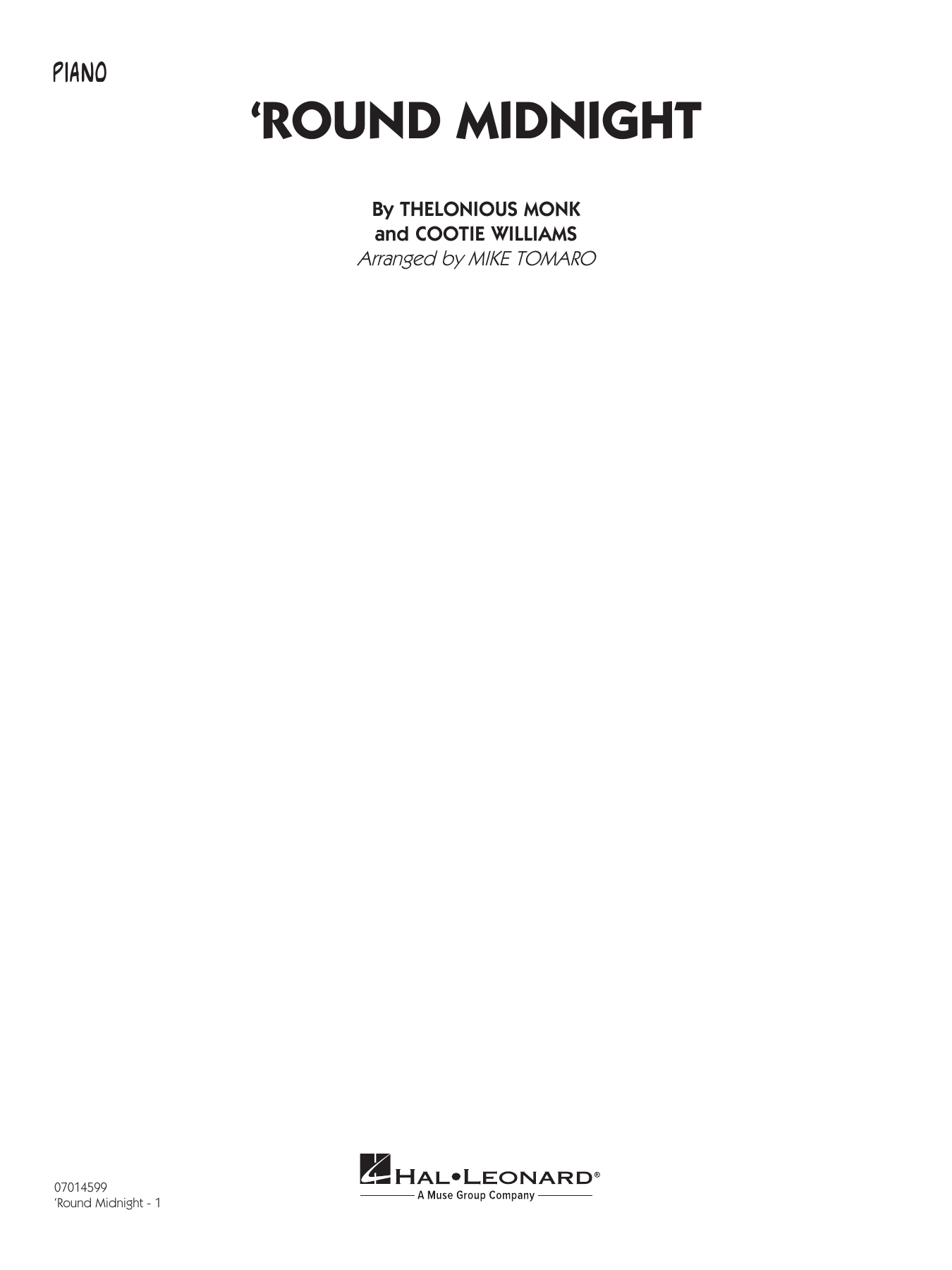 'Round Midnight (arr. Mike Tomaro) - Piano