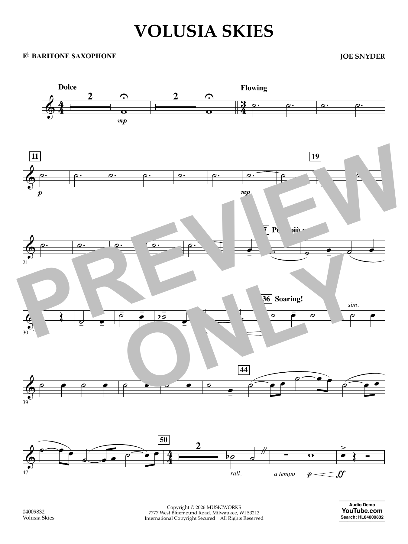Volusia Skies - Eb Baritone Saxophone