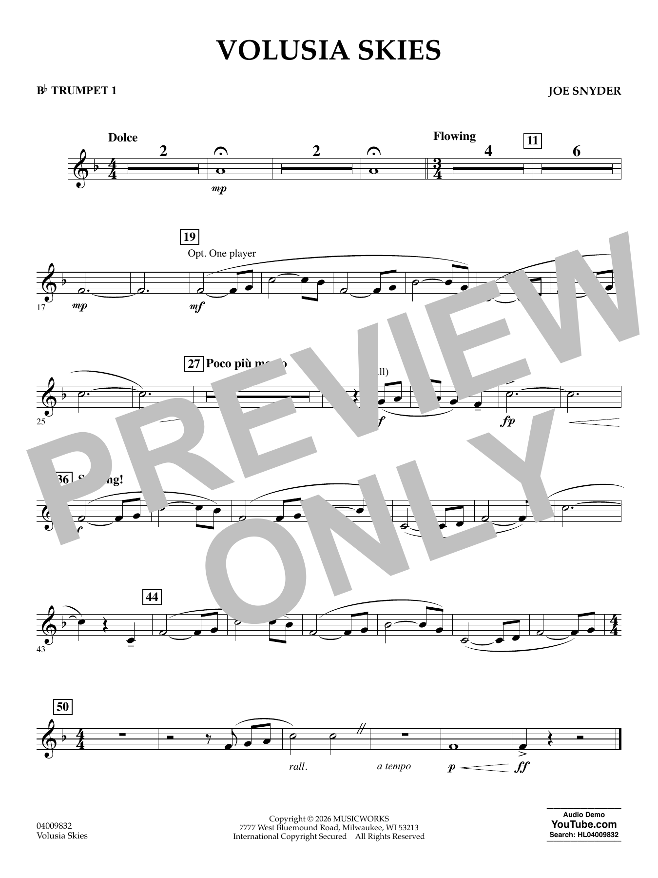 Volusia Skies - Bb Trumpet 1
