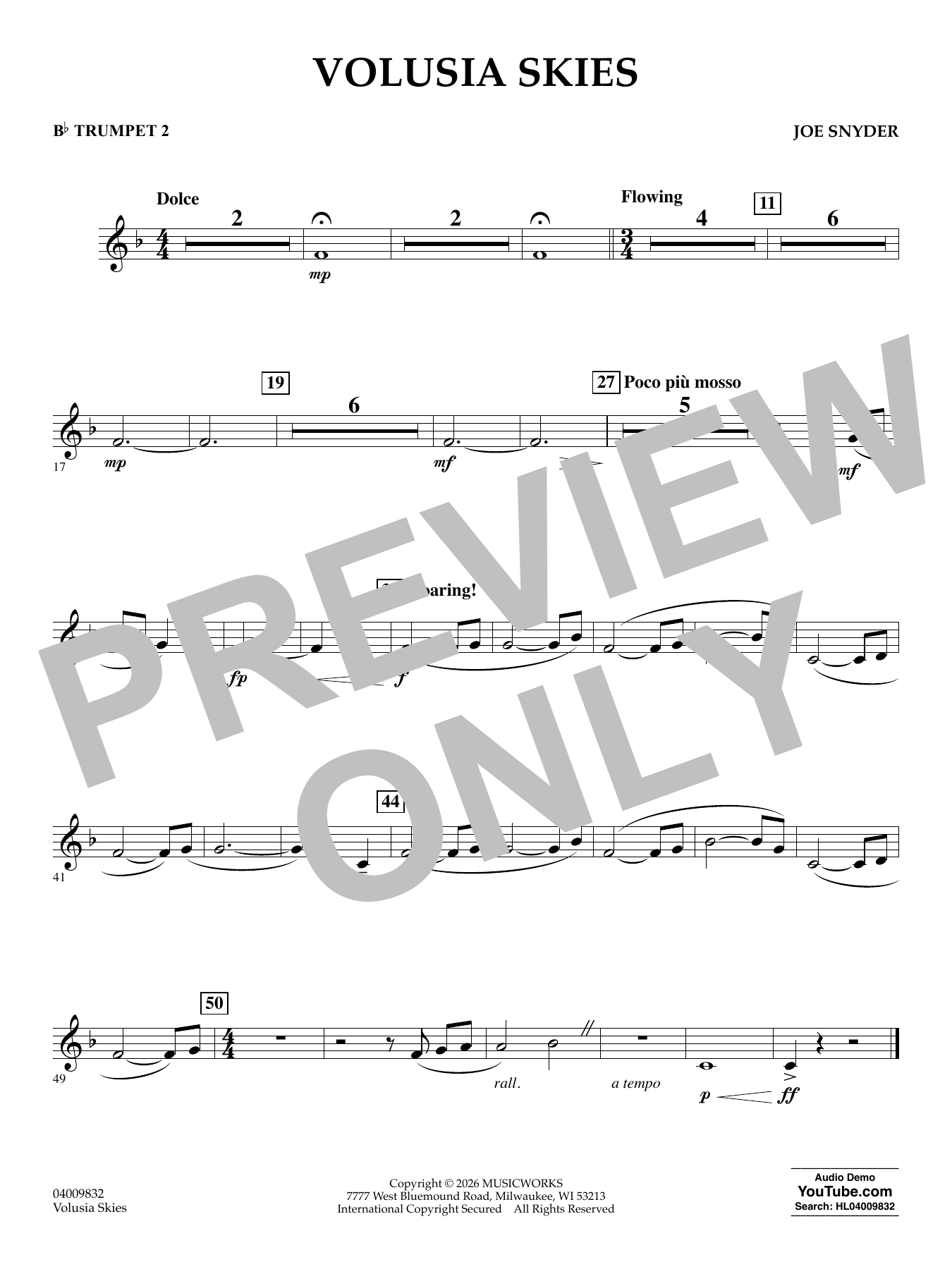 Volusia Skies - Bb Trumpet 2