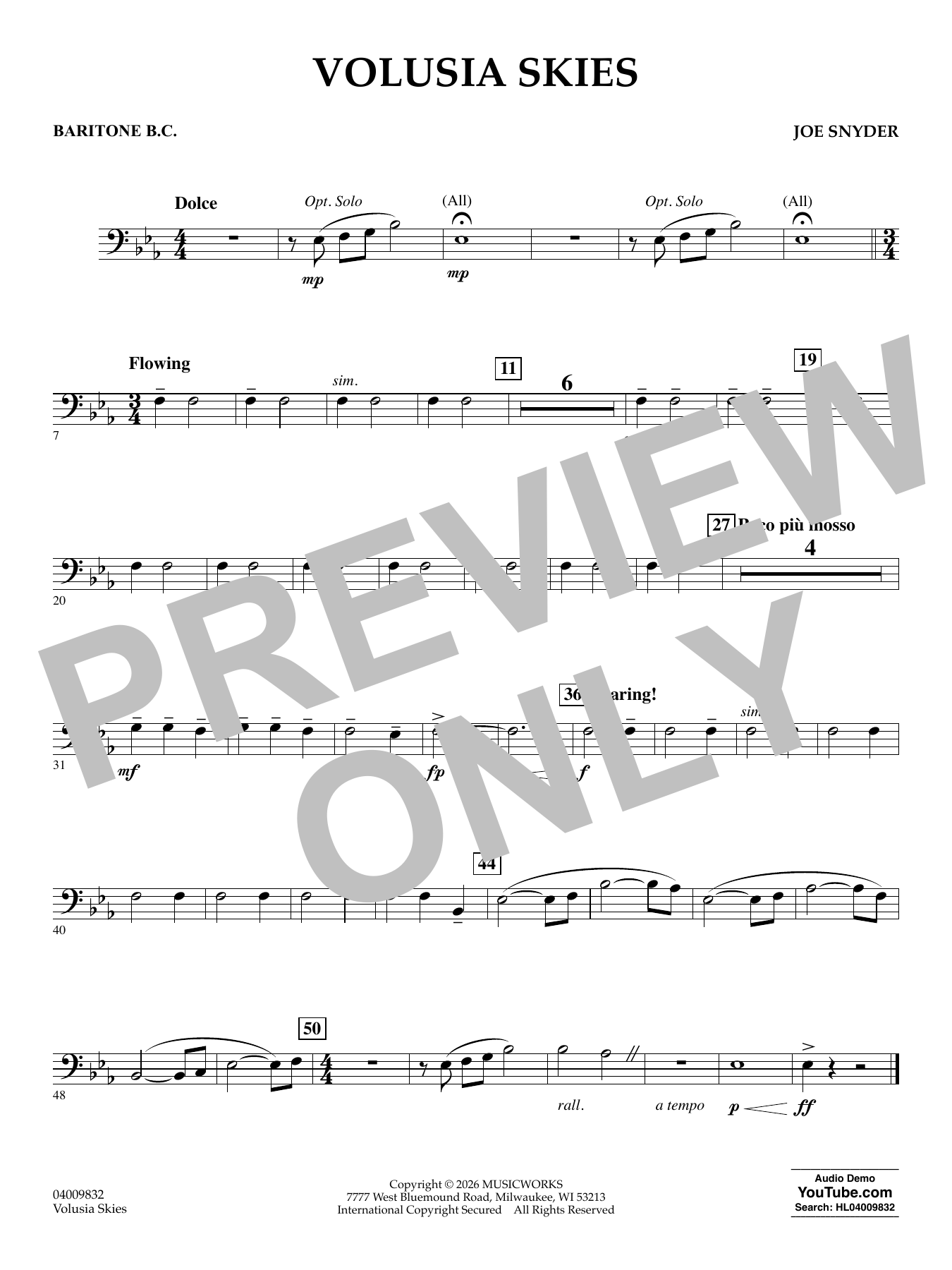 Volusia Skies - Baritone B.C.