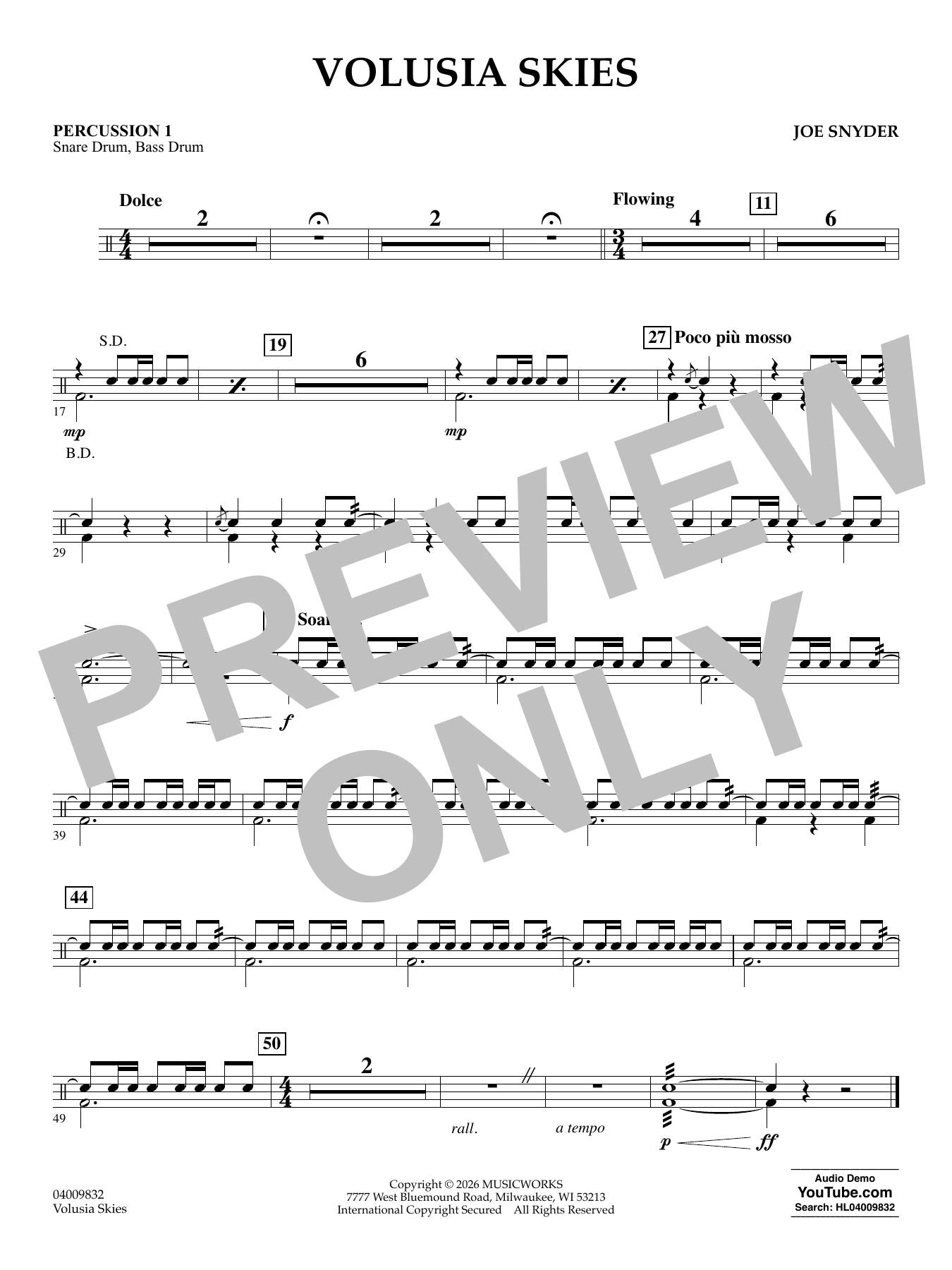 Volusia Skies - Percussion 1