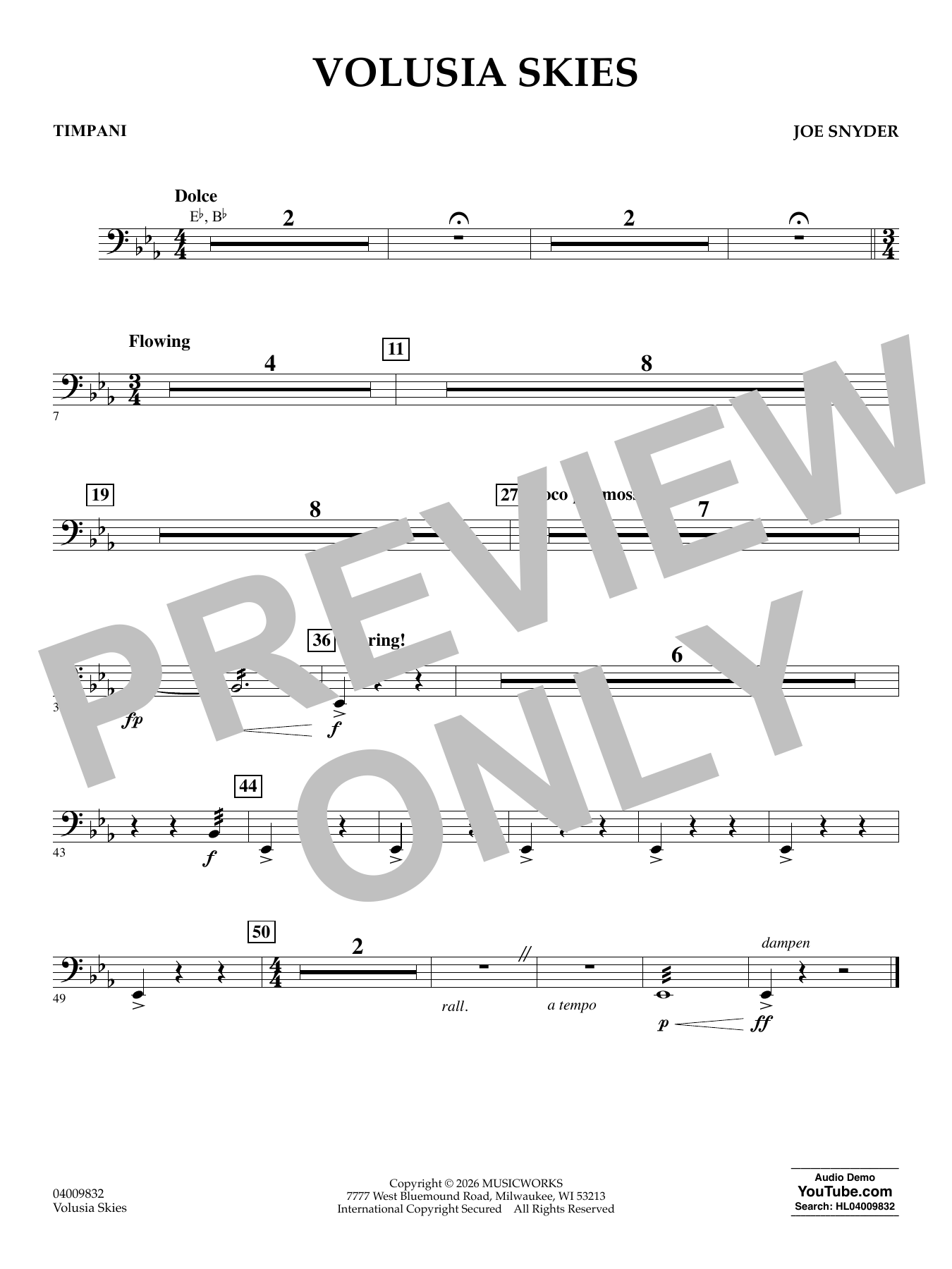 Volusia Skies - Timpani
