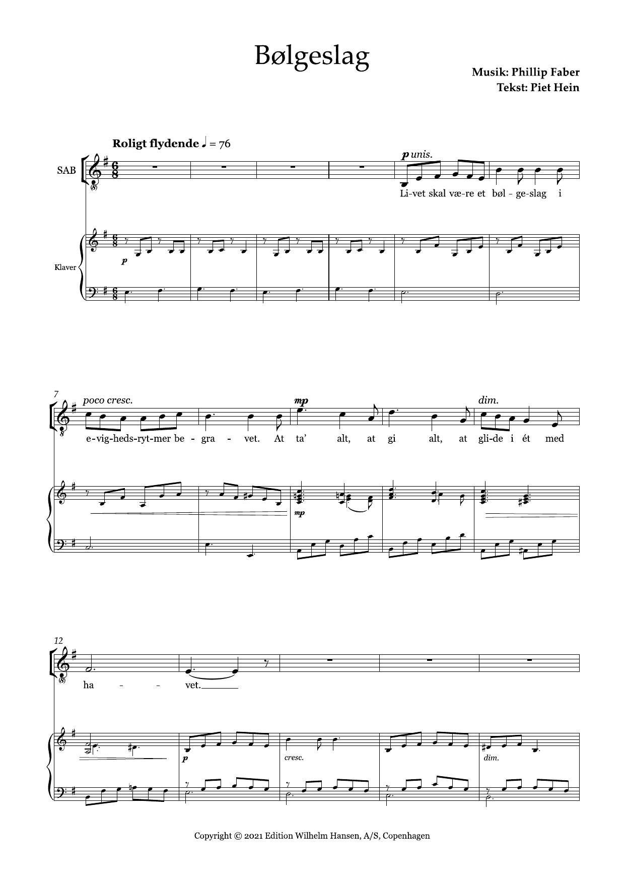 BØlgeslag – Phillip Faber – Notenvorschau