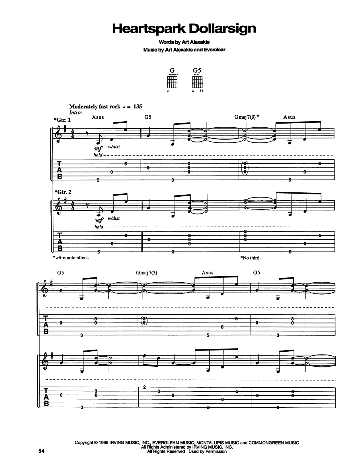 Heartspark Dollarsign: Guitar Tab