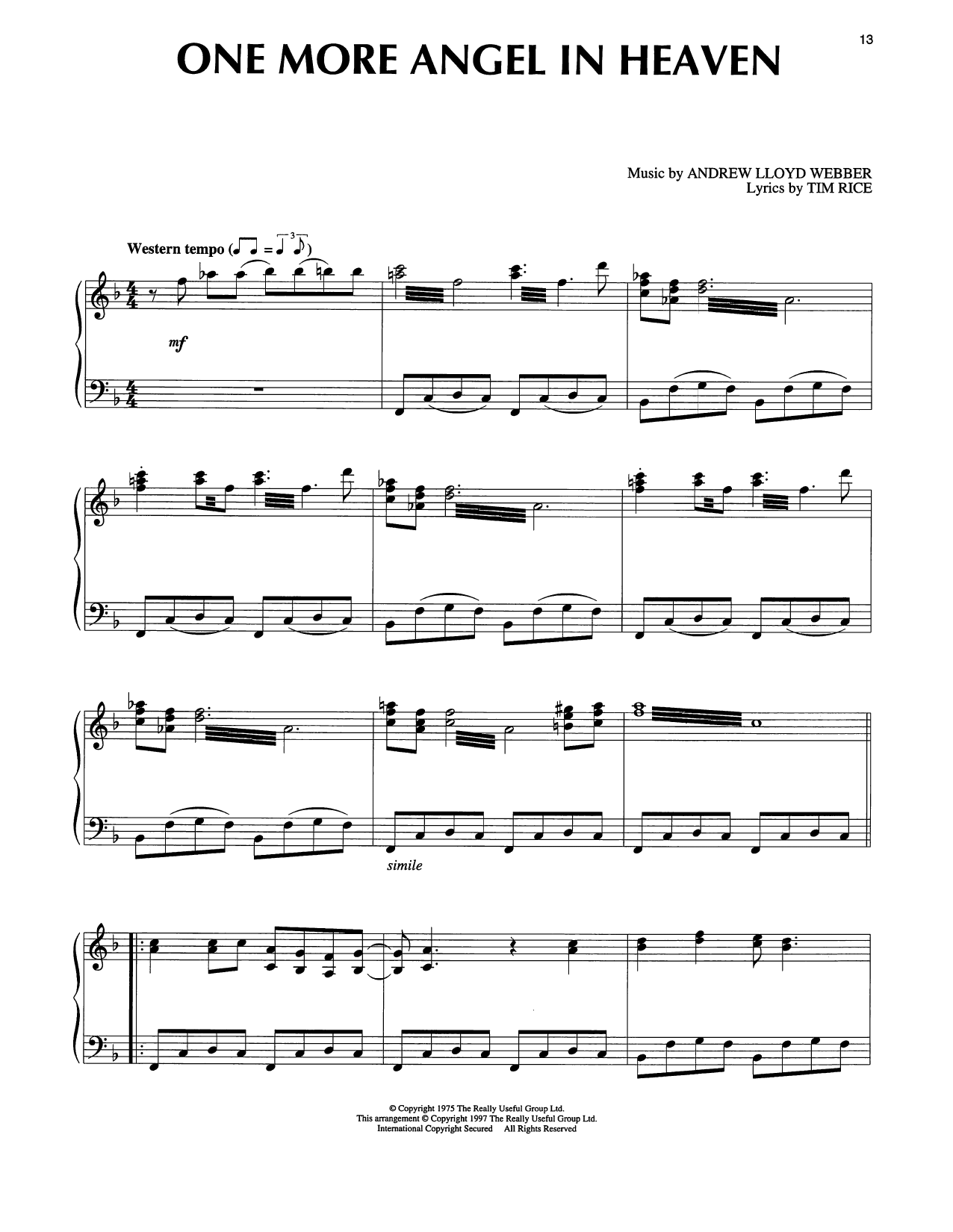 One More Angel In Heaven (from Joseph And The Amazing Technicolor Dreamcoat)