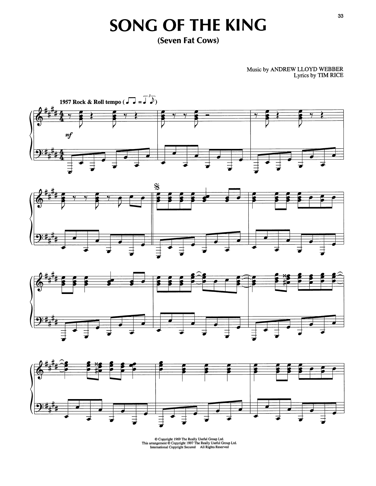 Song Of The King (from Joseph And The Amazing Technicolor Dreamcoat)