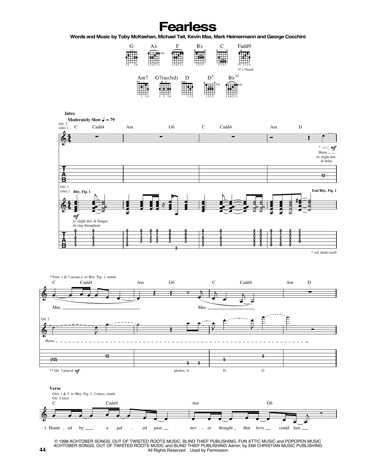 Fearless: Guitar Tab
