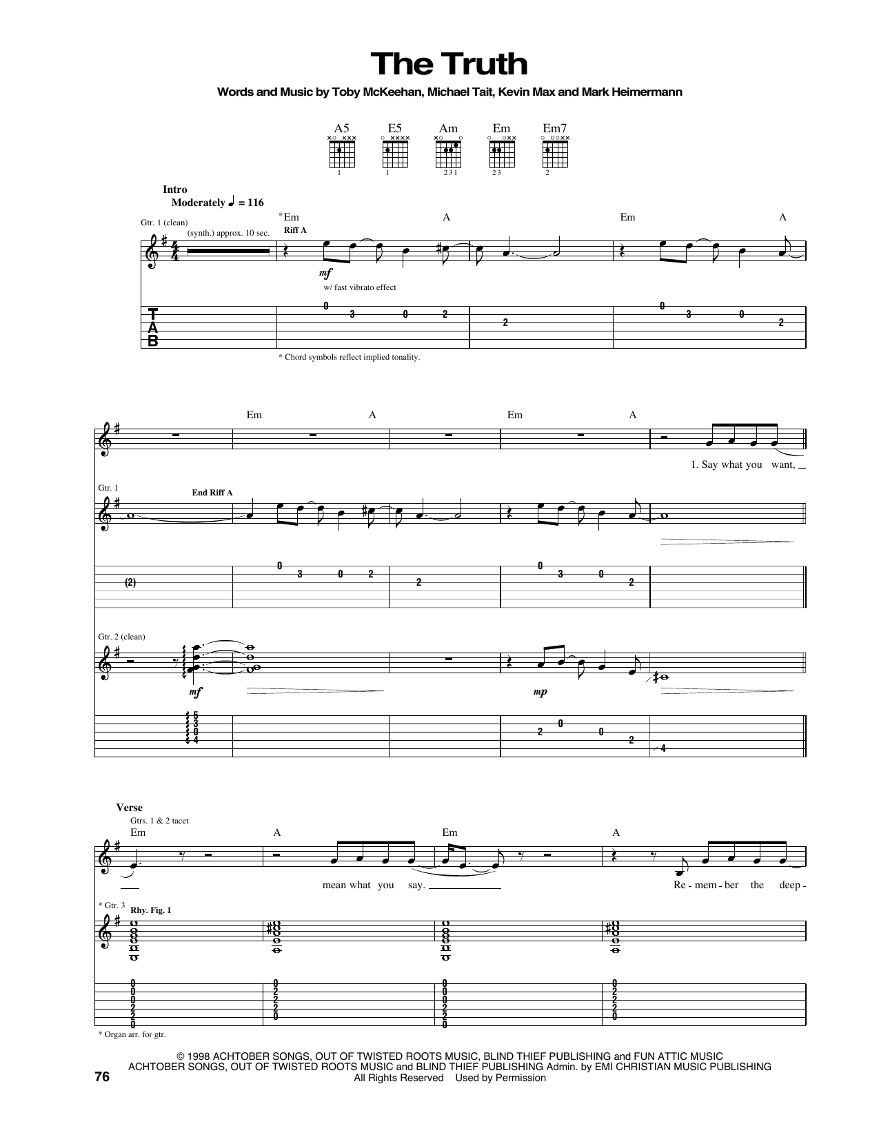 The Truth: Guitar Tab