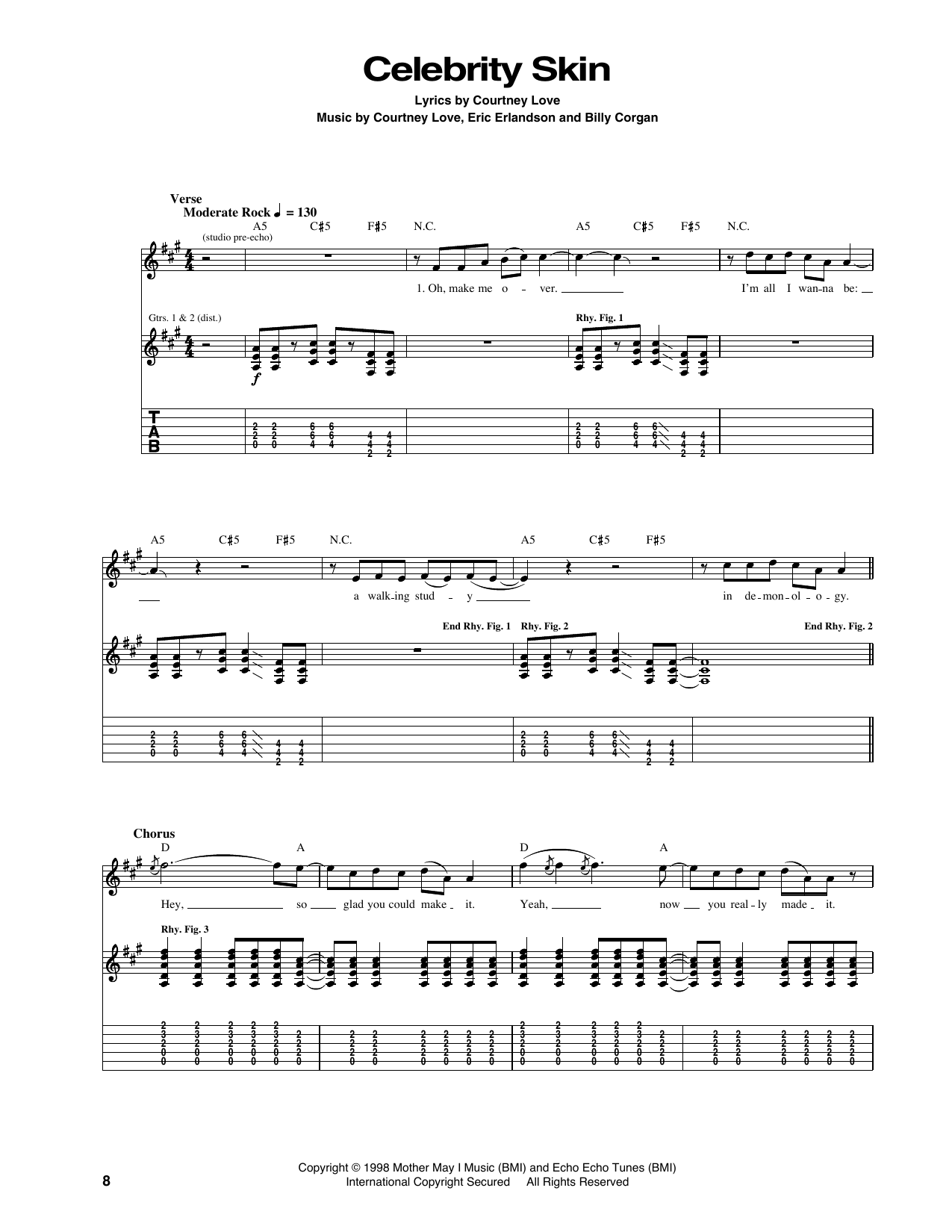 Celebrity Skin: Guitar Tab