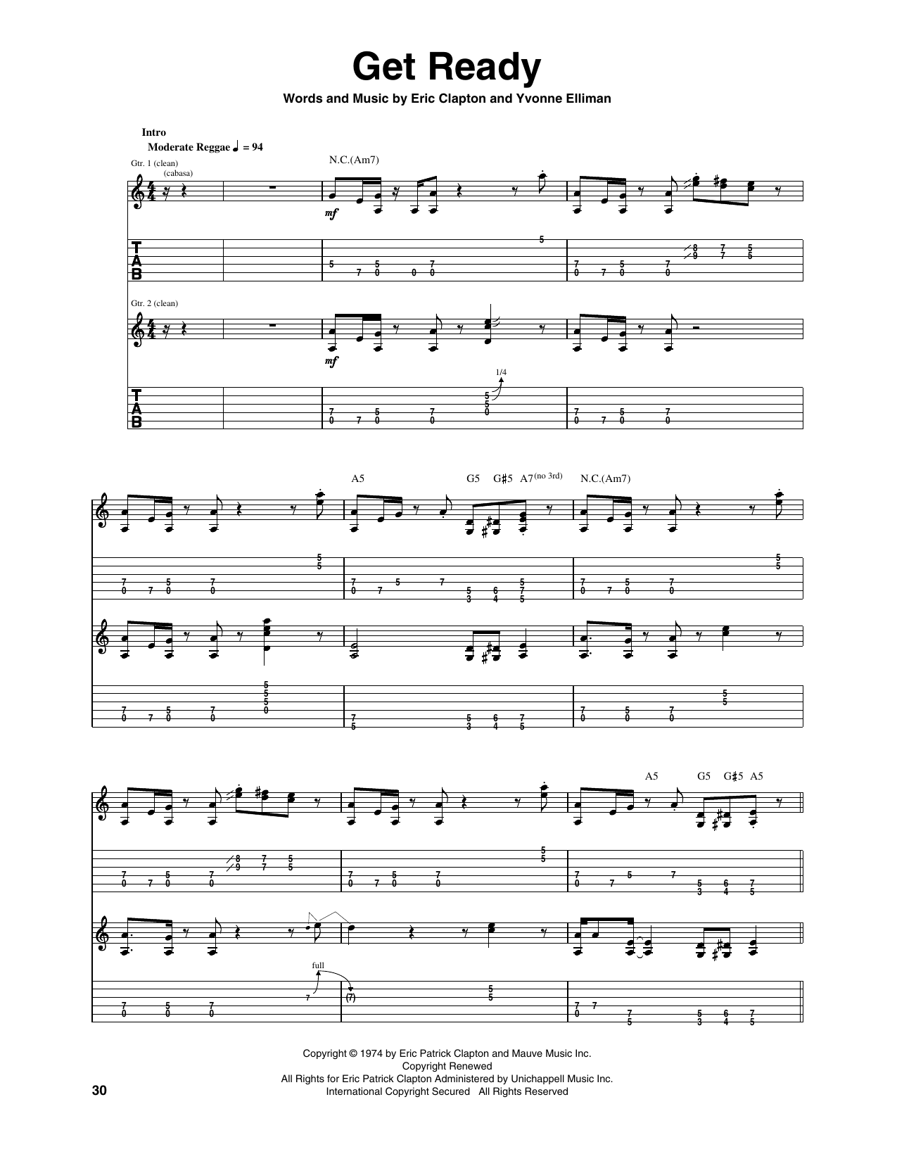 Get Ready: Guitar Tab