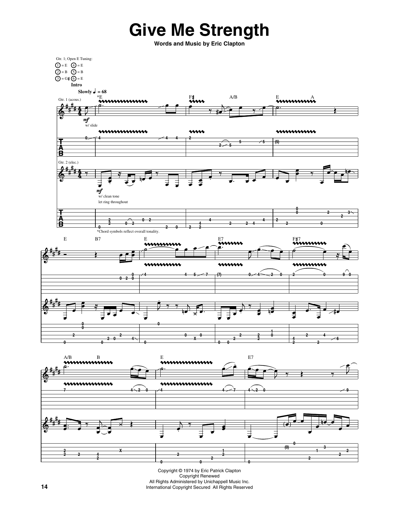 Give Me Strength: Guitar Tab