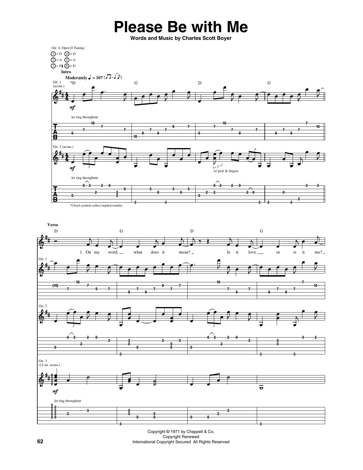 Please Be With Me: Guitar Tab
