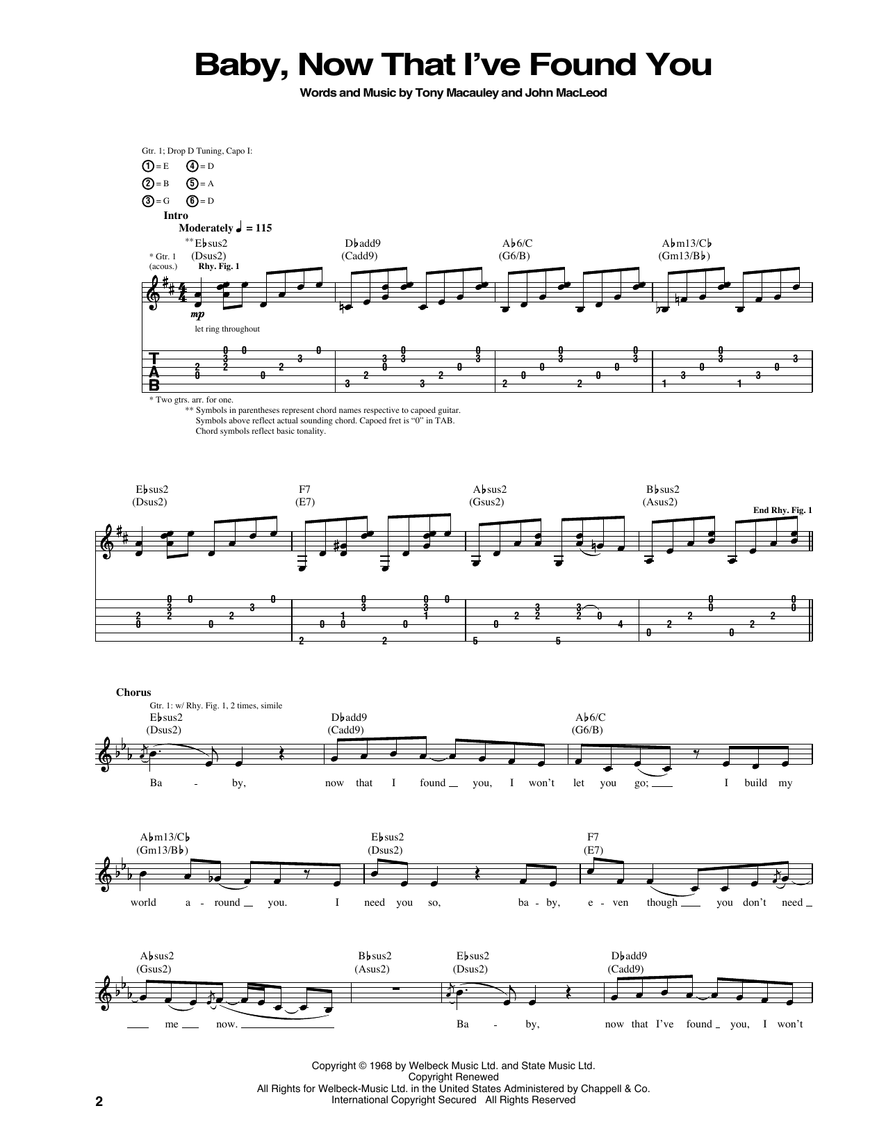 Baby, Now That I've Found You: Guitar Tab