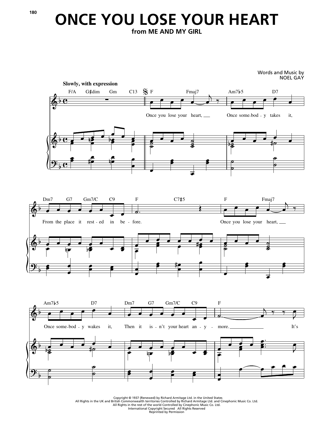 Once You Lose Your Heart (from Me And My Girl): Piano Vocal