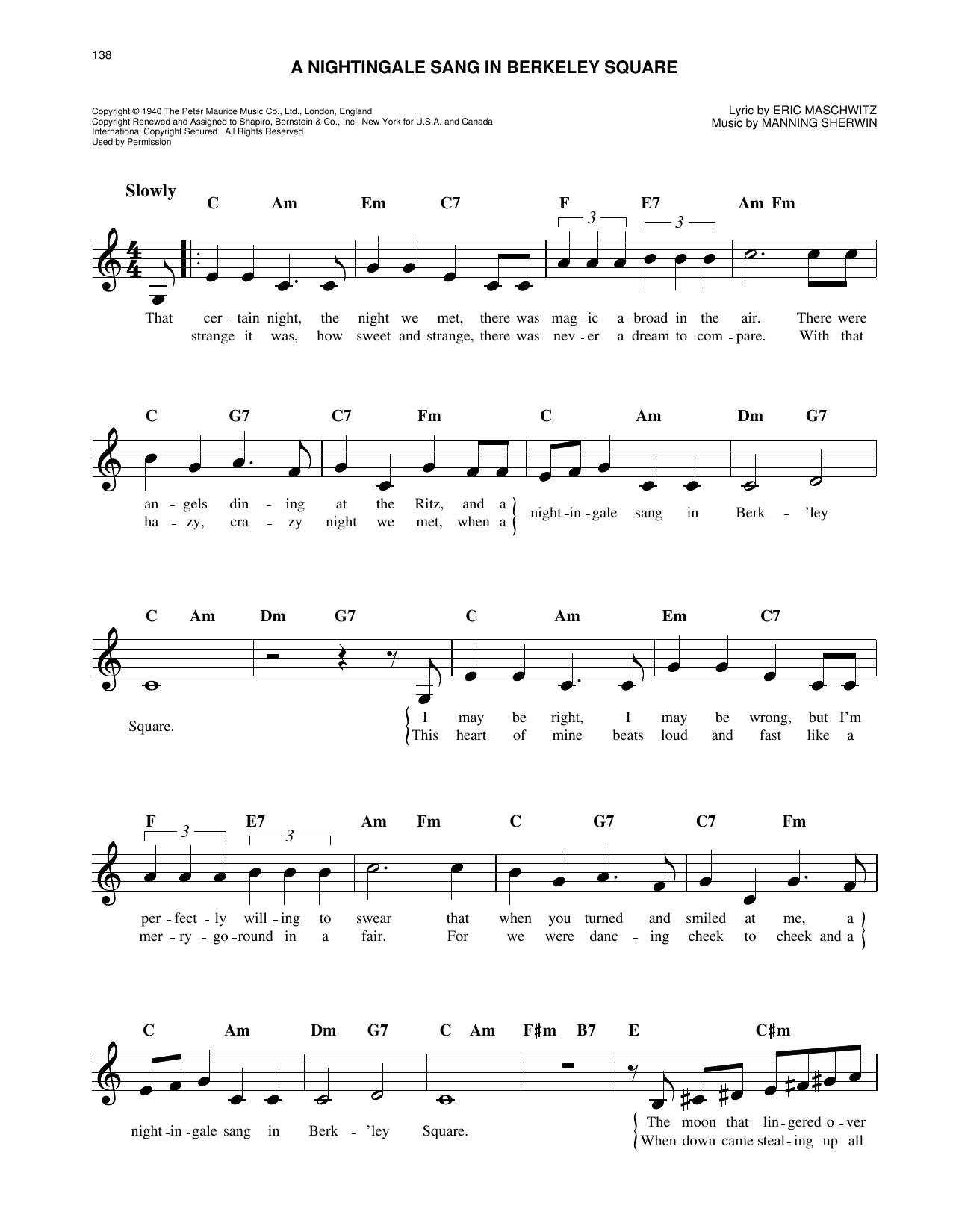 A Nightingale Sang In Berkeley Square