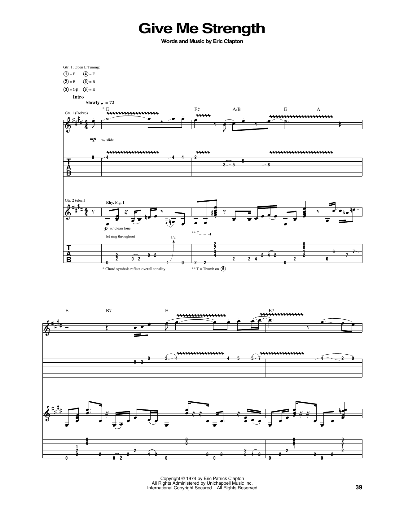 Give Me Strength: Guitar Tab