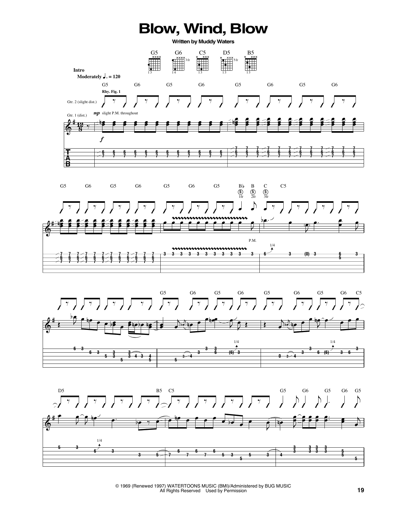 Blow, Wind, Blow: Guitar Tab