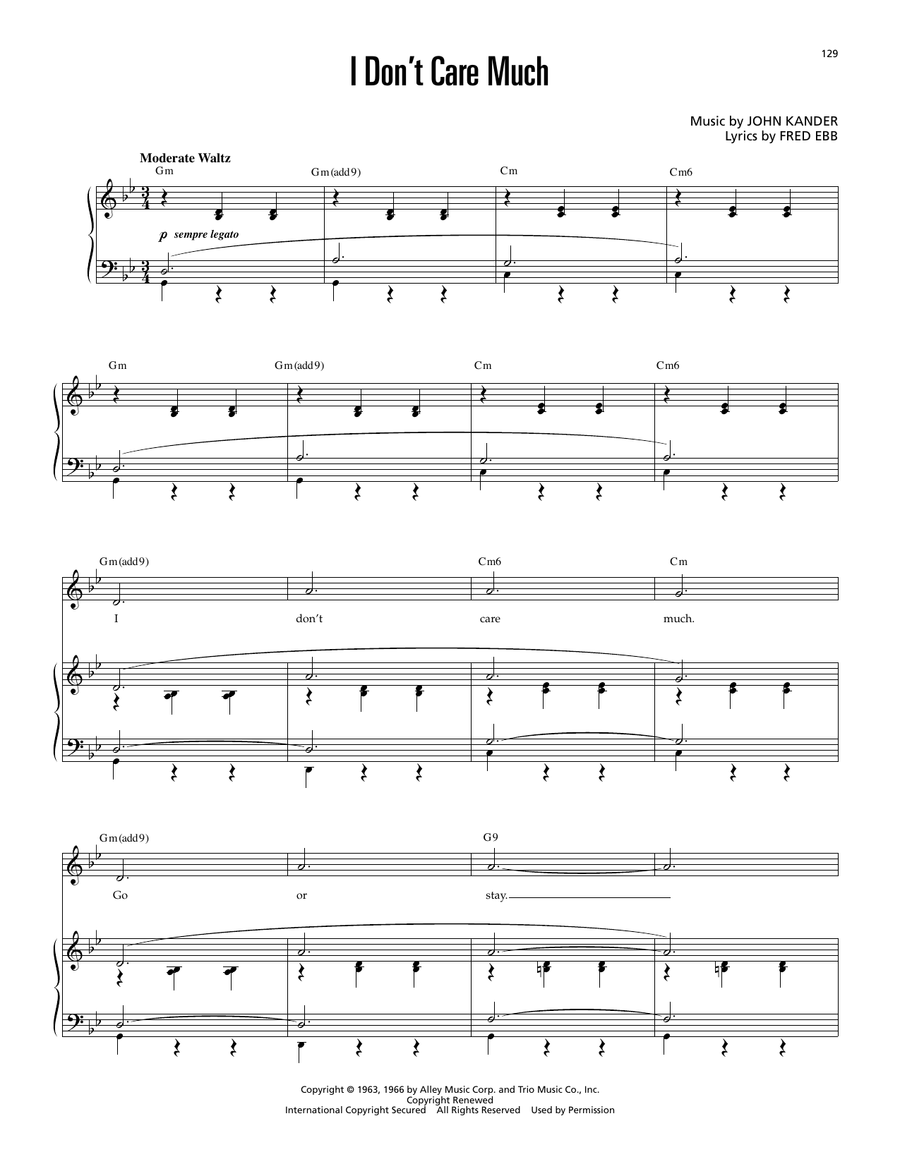 I Don't Care Much (from Cabaret): Piano Vocal