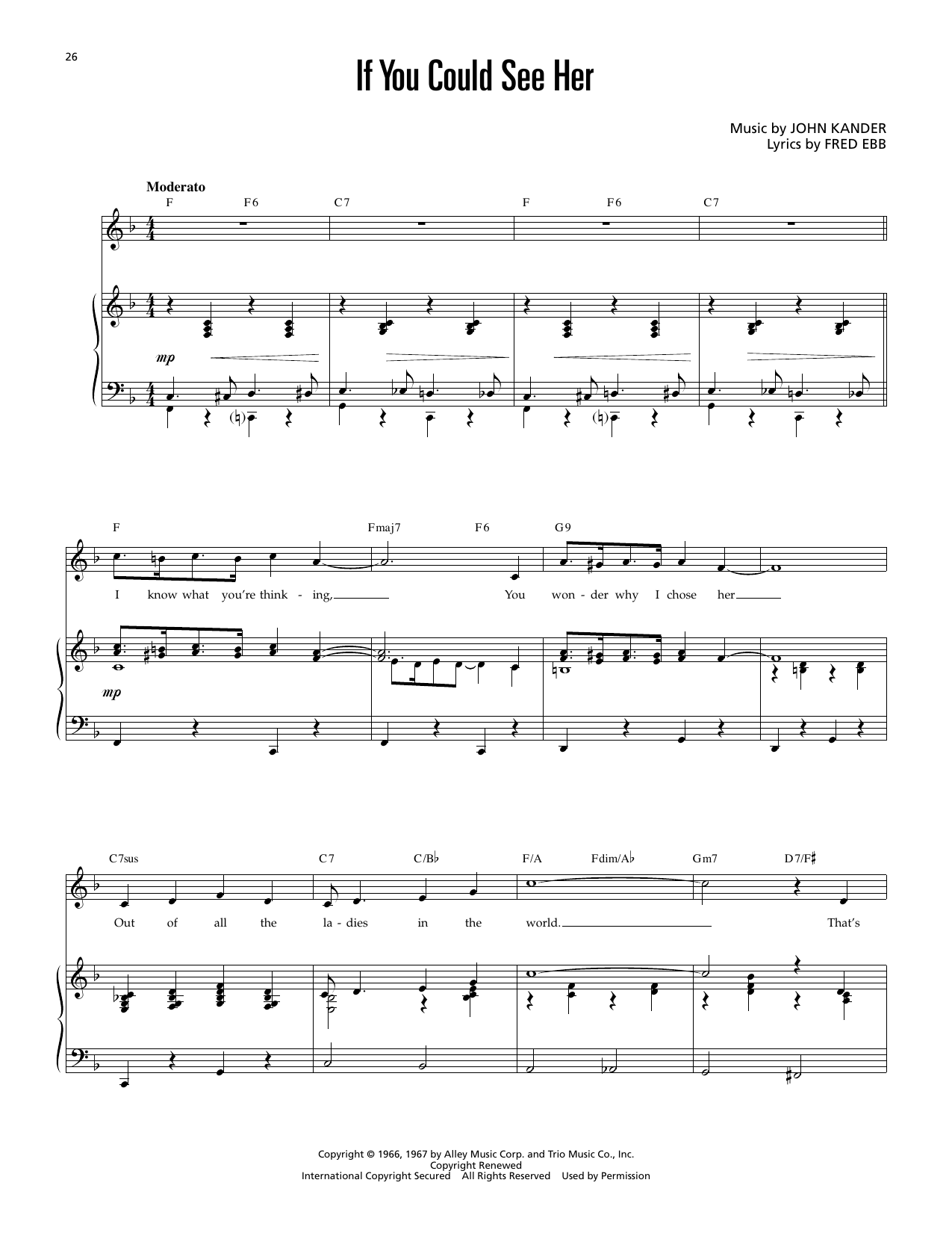 If You Could See Her (from Cabaret): Piano Vocal