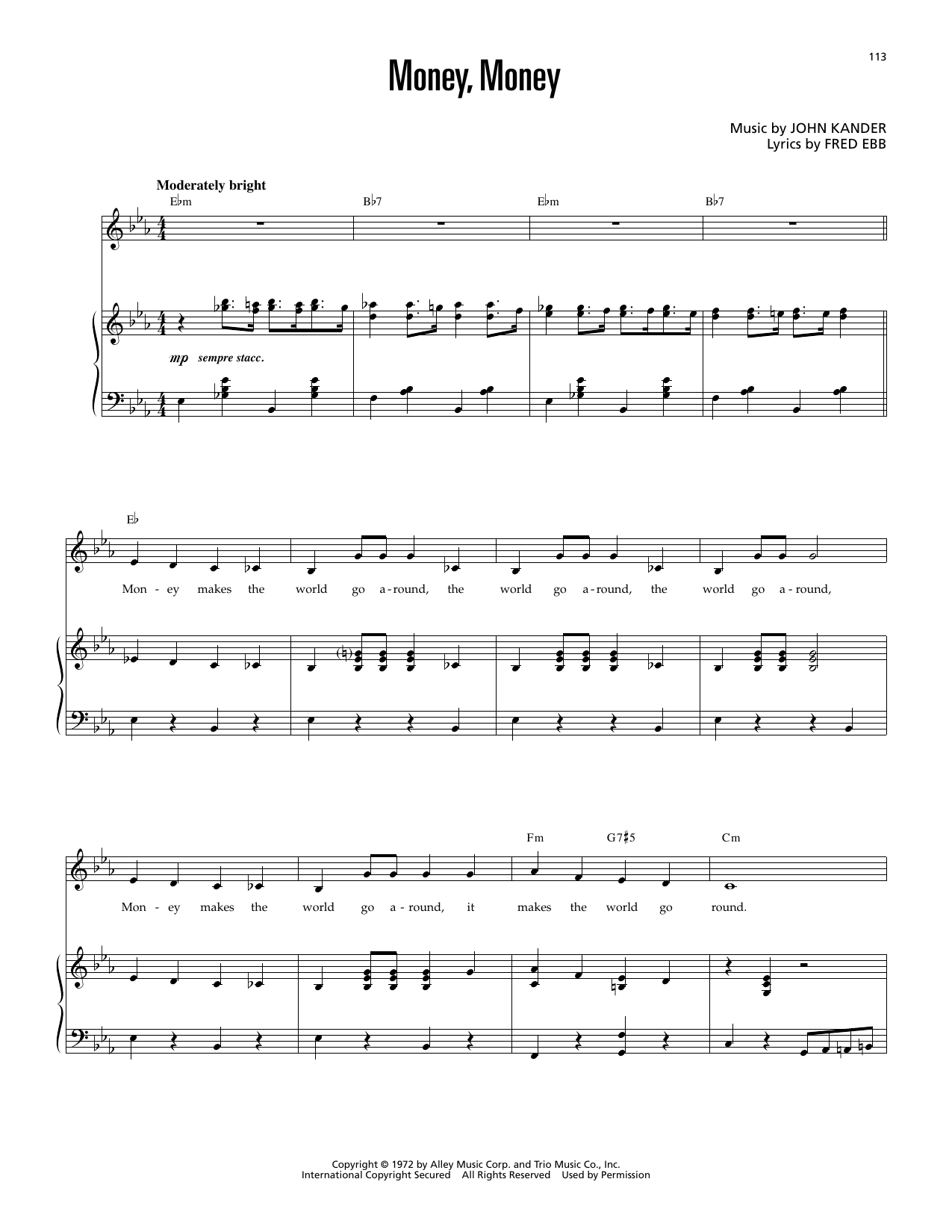 Money, Money (from Cabaret): Piano Vocal