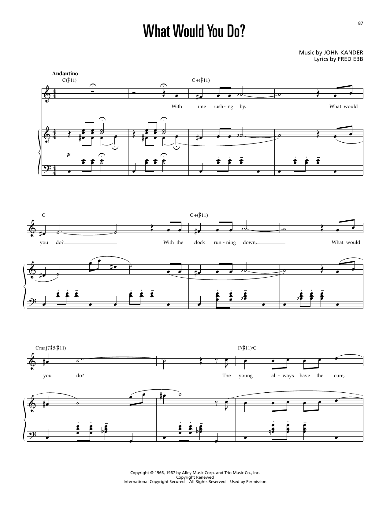 What Would You Do? (from Cabaret): Piano Vocal
