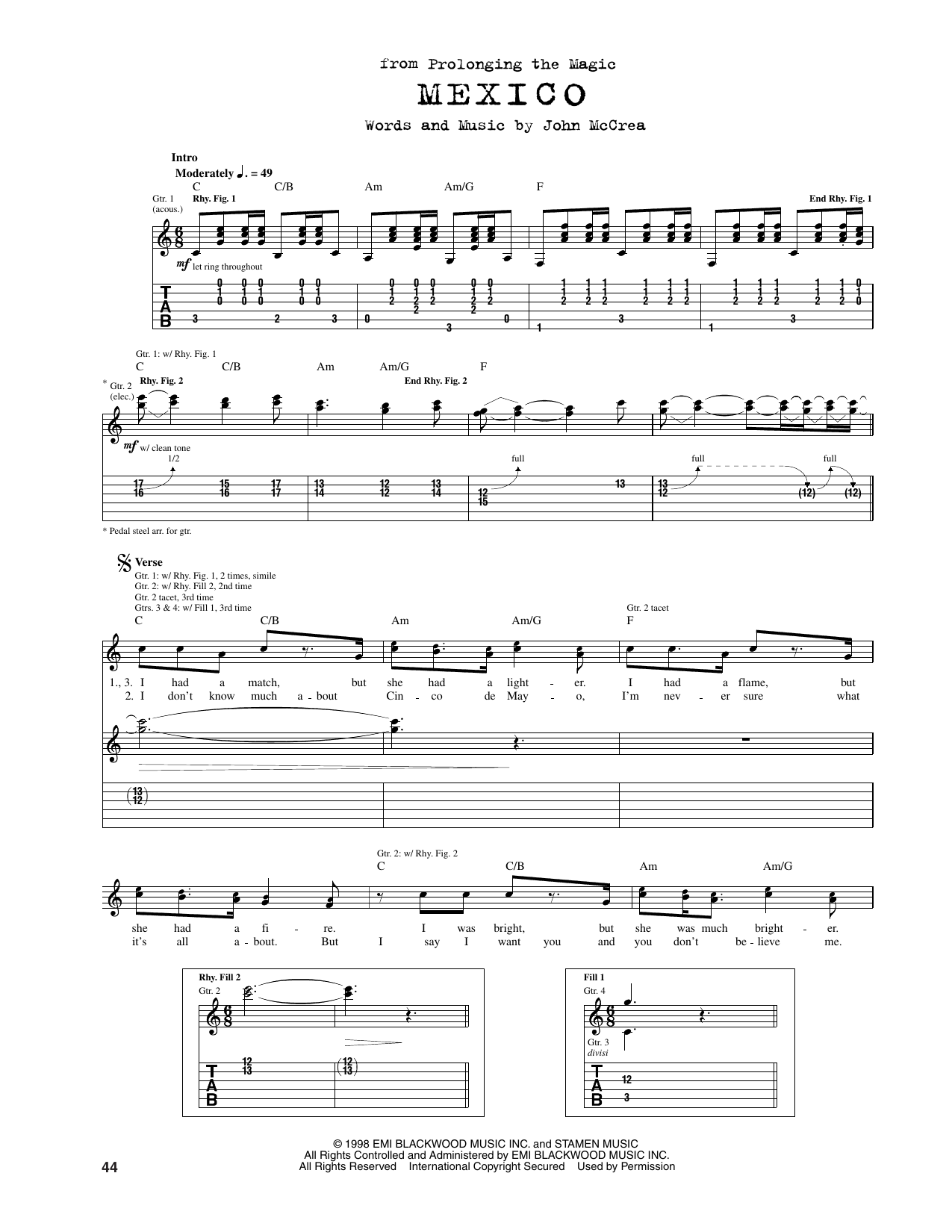 Mexico: Guitar Tab