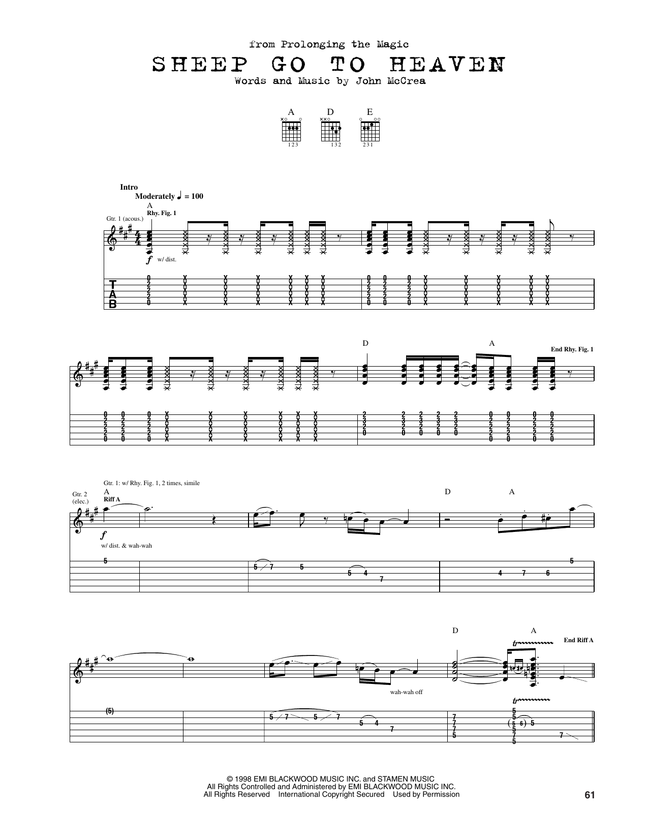 Sheep Go To Heaven: Guitar Tab