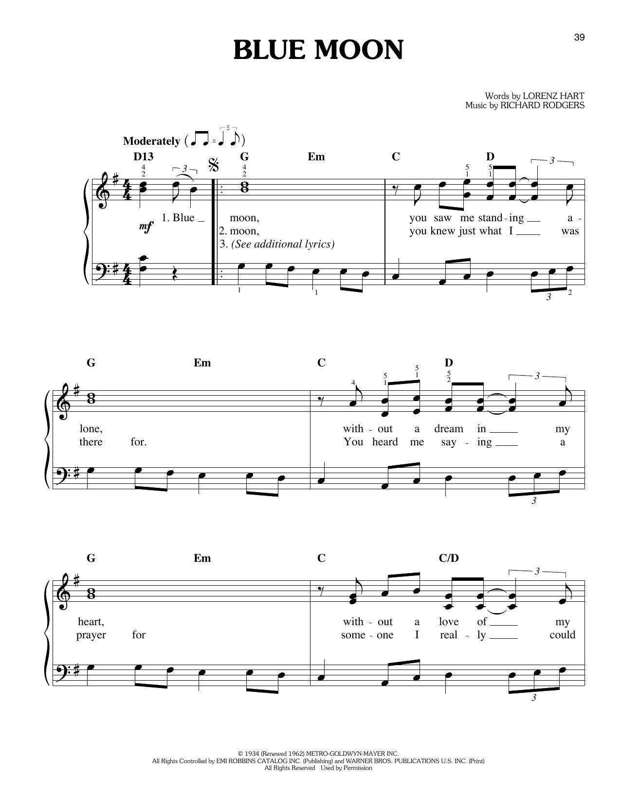 Blue Moon (from Grease)