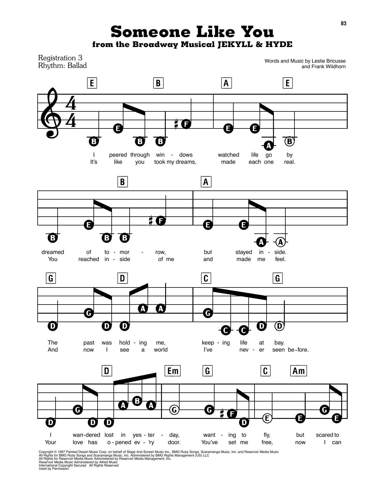 Someone Like You (from Jekyll And Hyde): E-Z Play Today