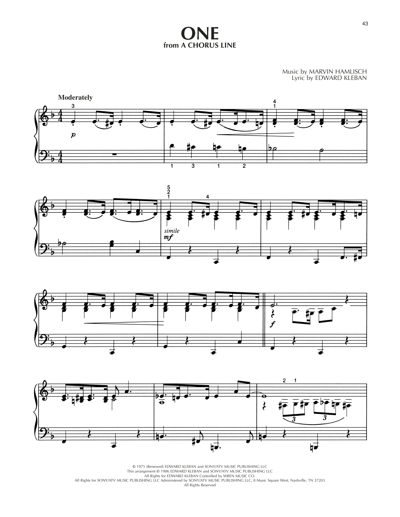 One (from A Chorus Line)