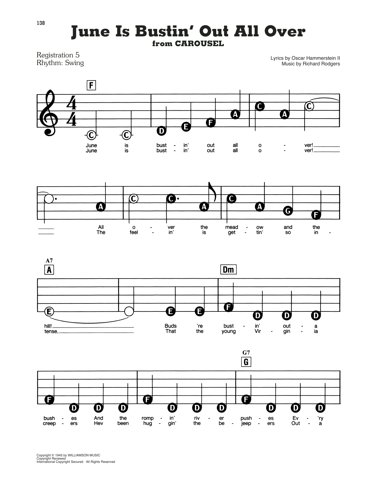 June Is Bustin' Out All Over (from Carousel): E-Z Play Today