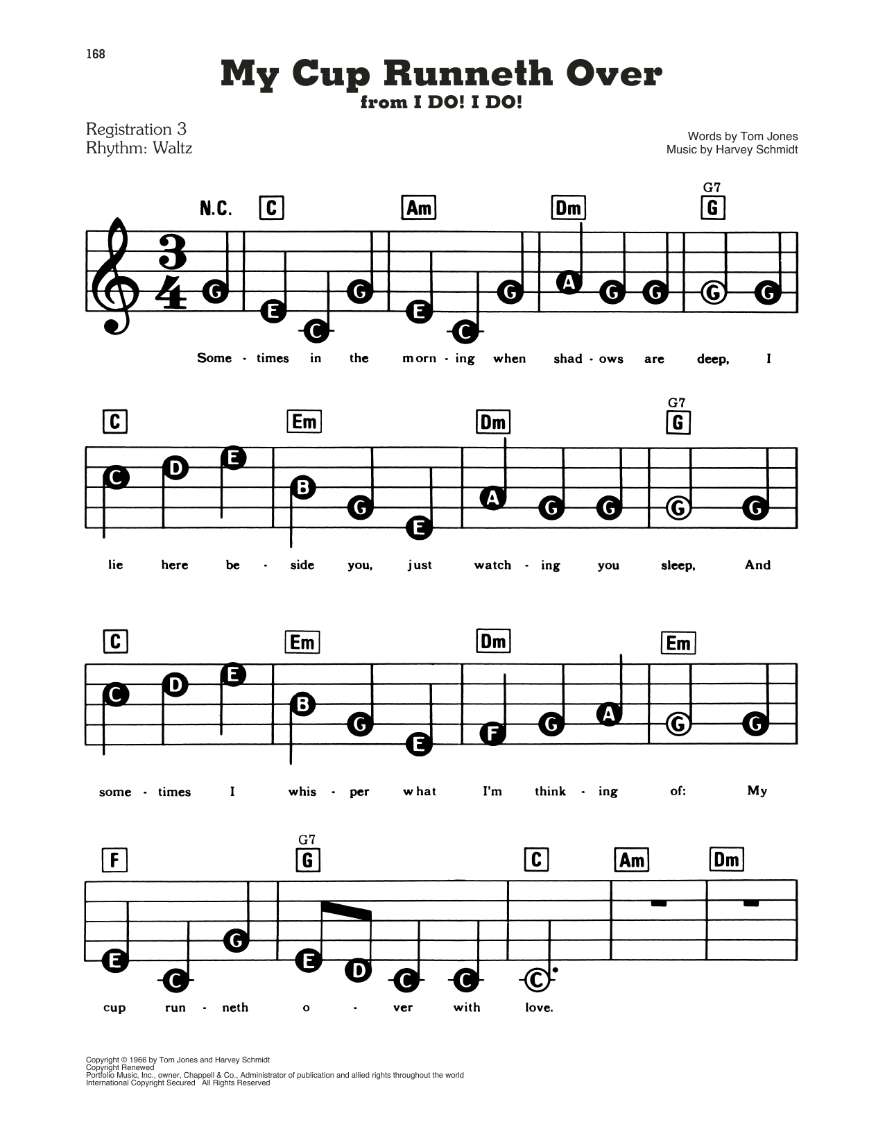 My Cup Runneth Over (from I Do! I Do!): E-Z Play Today