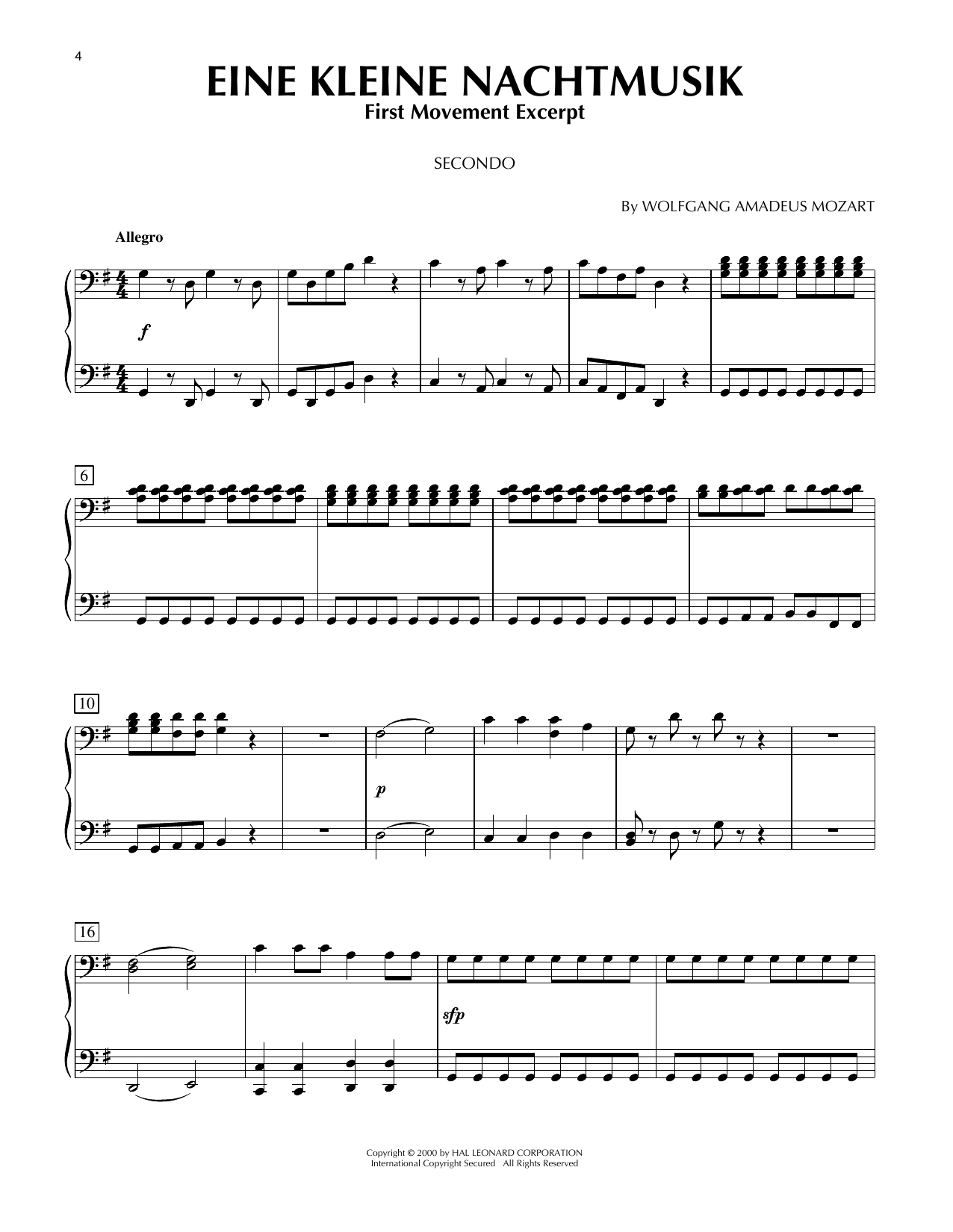 Eine Kleine Nachtmusik ("Serenade"), First Movement Excerpt