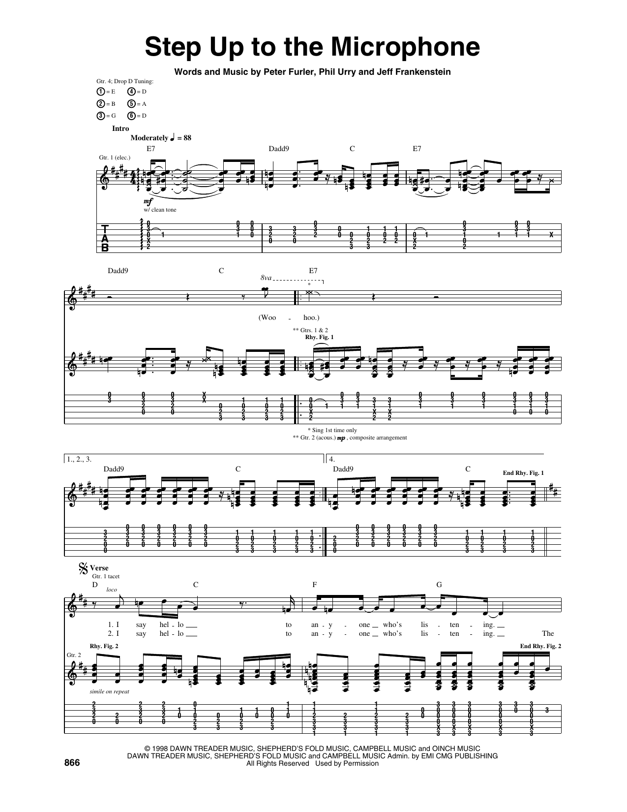 Step Up To The Microphone: Guitar Tab