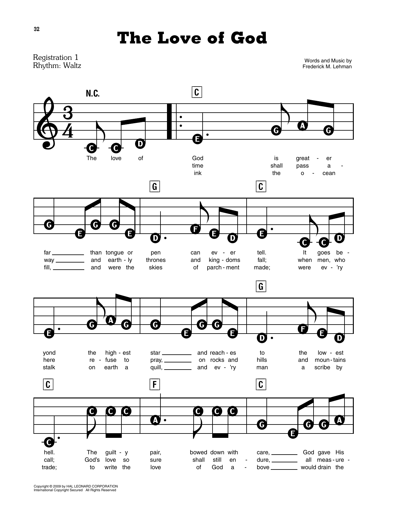The Love Of God: E-Z Play Today