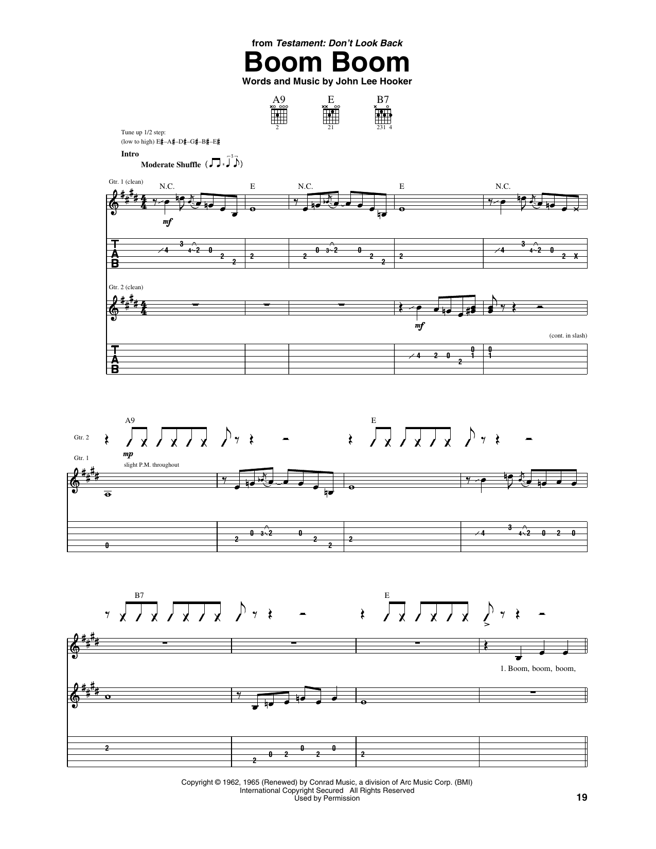 Boom Boom by Big Head Todd & The Monsters Sheet Music for Guitar Tab at  Sheet Music Direct