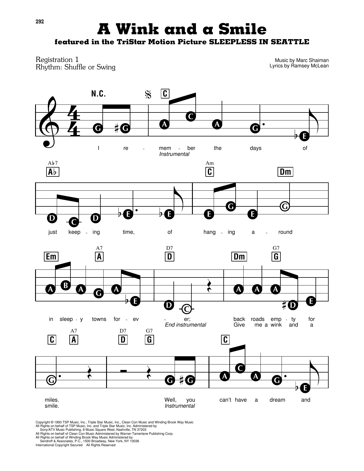 A Wink And A Smile (from Sleepless In Seattle): E-Z Play Today