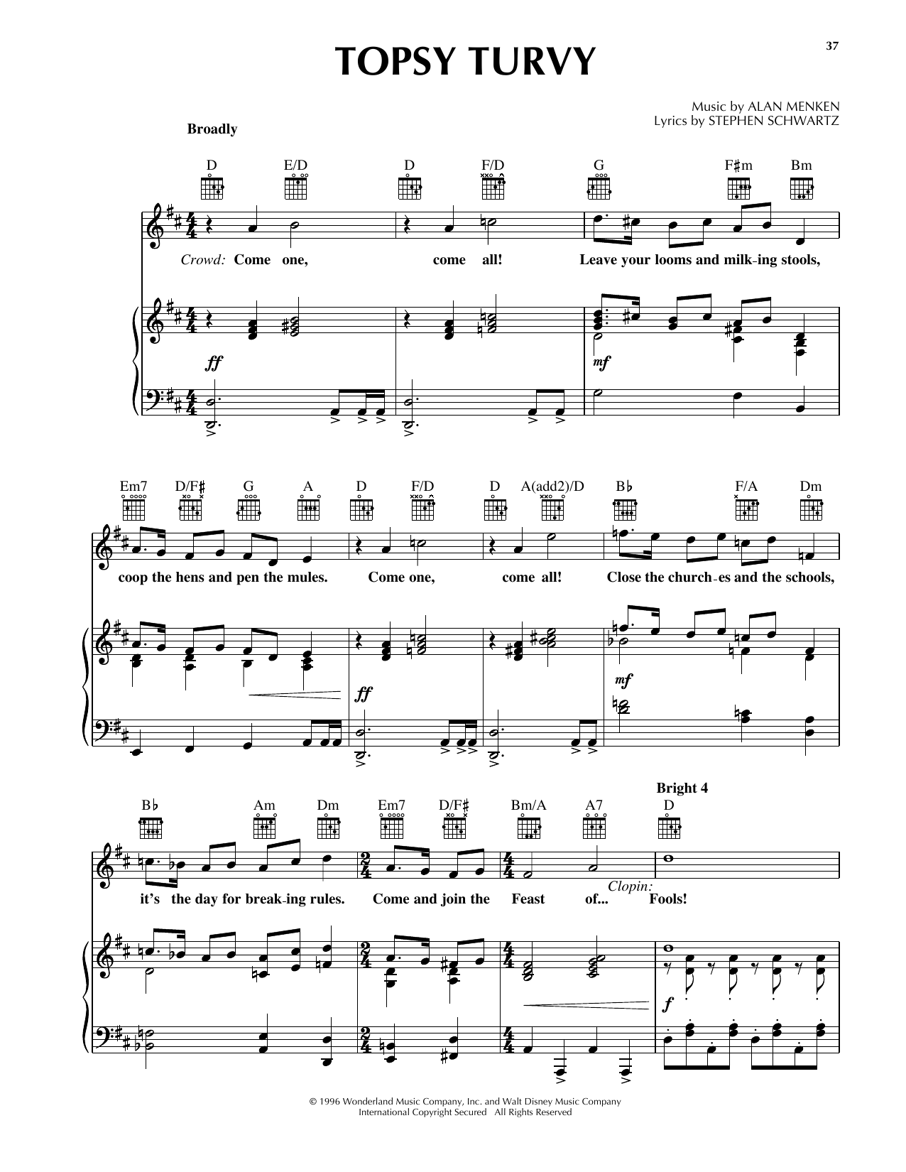 Topsy Turvy (from The Hunchback Of Notre Dame)