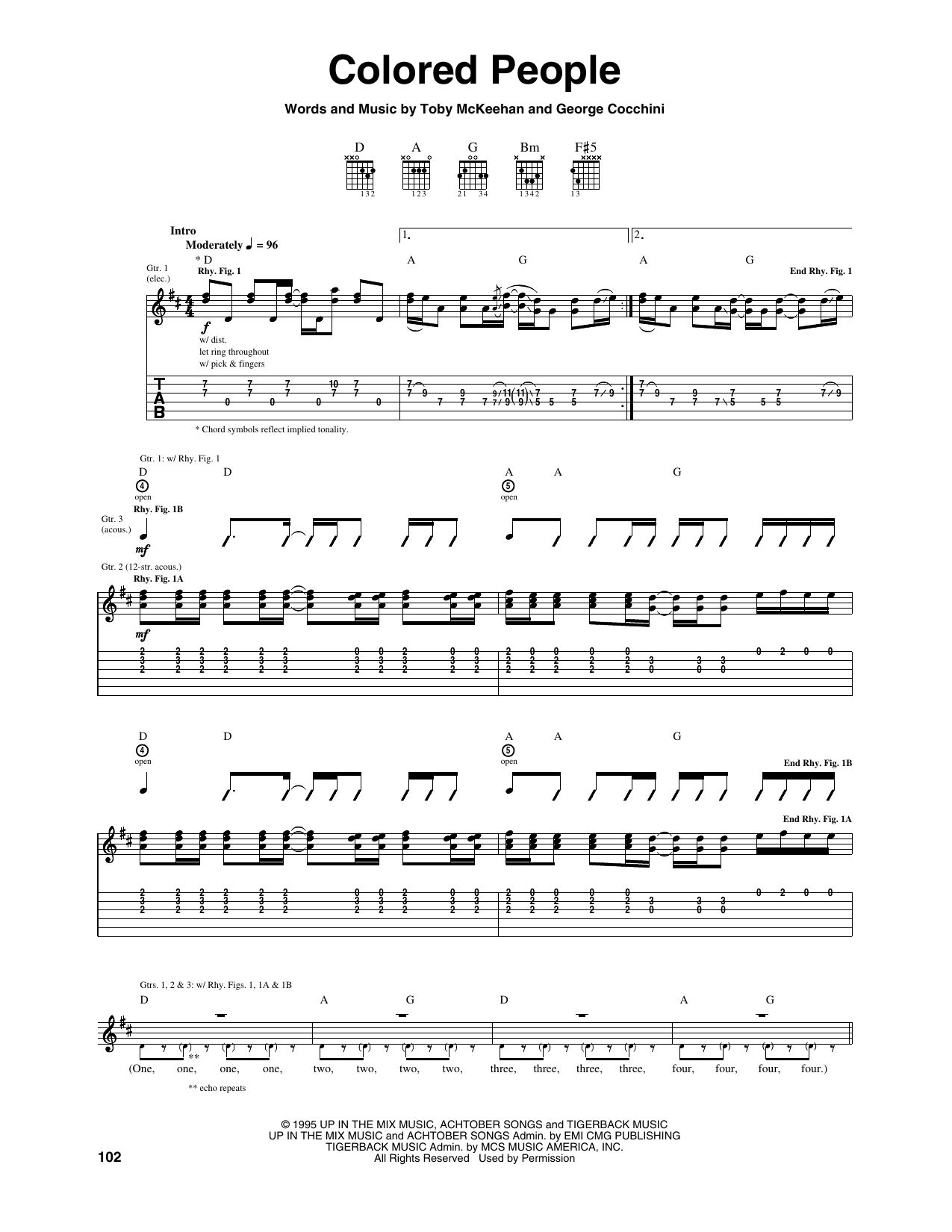 Colored People: Guitar Tab