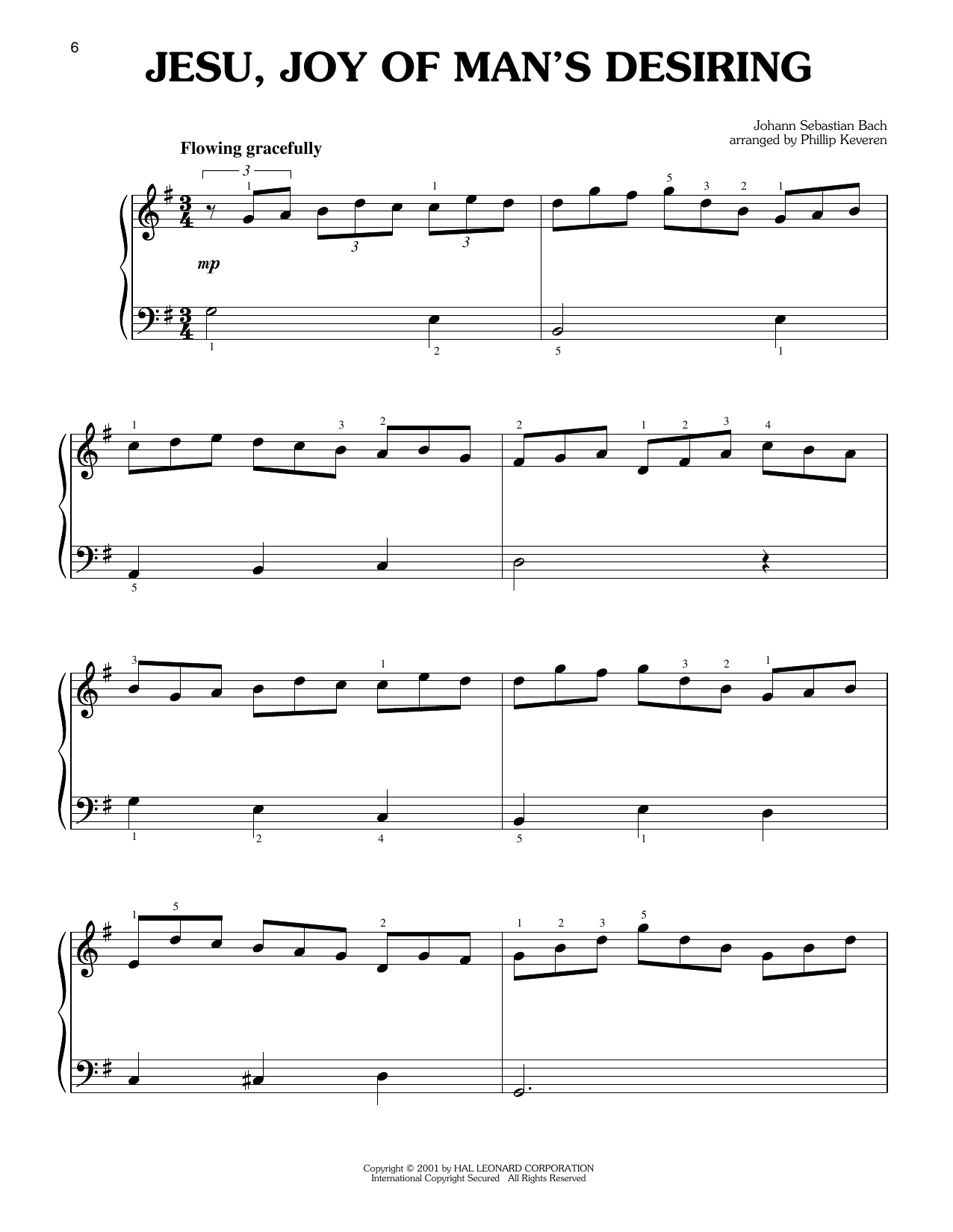 Jesu, Joy Of Man's Desiring (arr. Phillip Keveren): Easy Piano