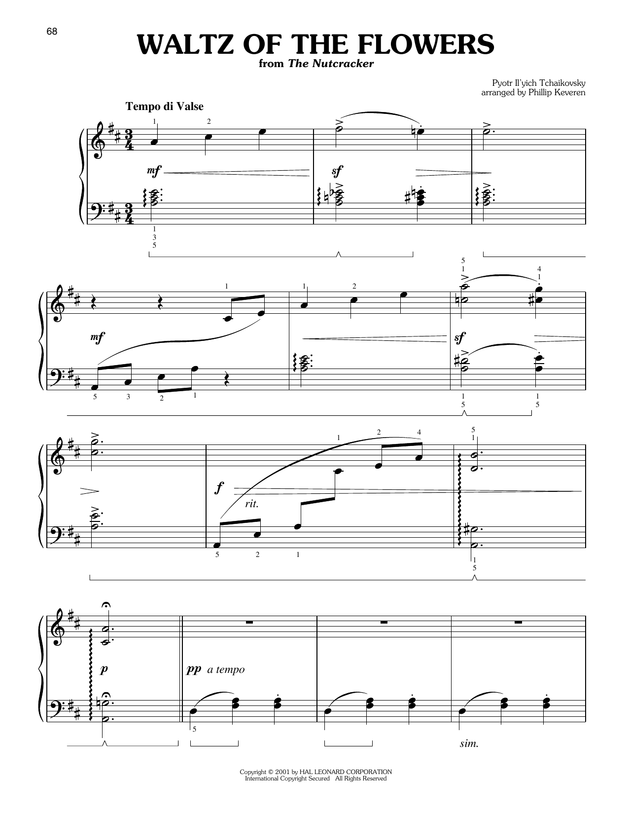 Waltz Of The Flowers, Op. 71a (arr. Phillip Keveren): Easy Piano