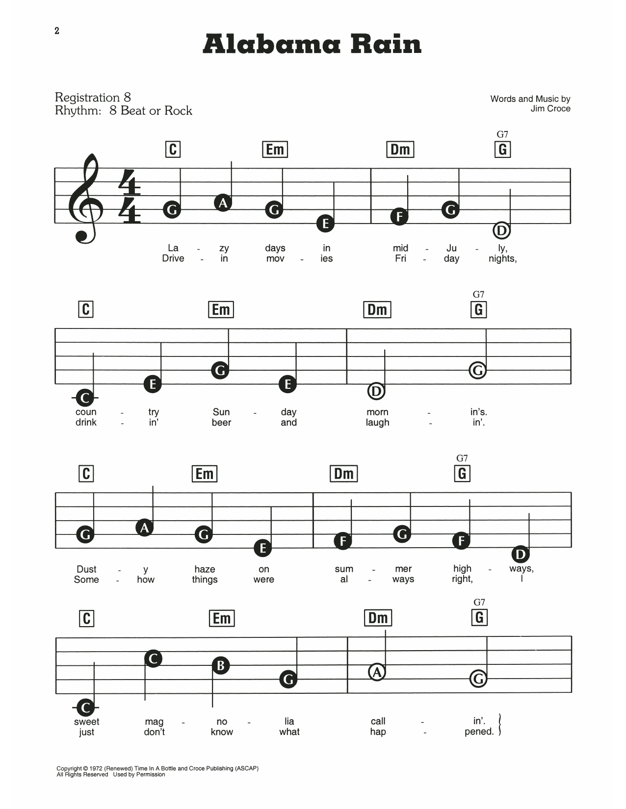 Alabama Rain: E-Z Play Today
