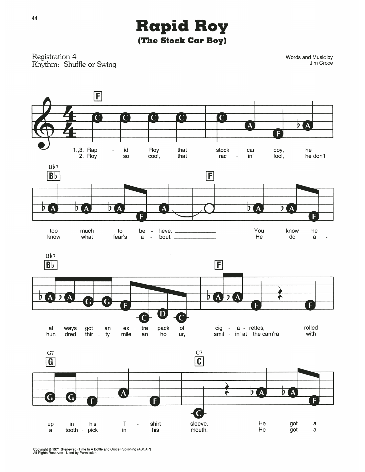 Rapid Roy (The Stock Car Boy): E-Z Play Today