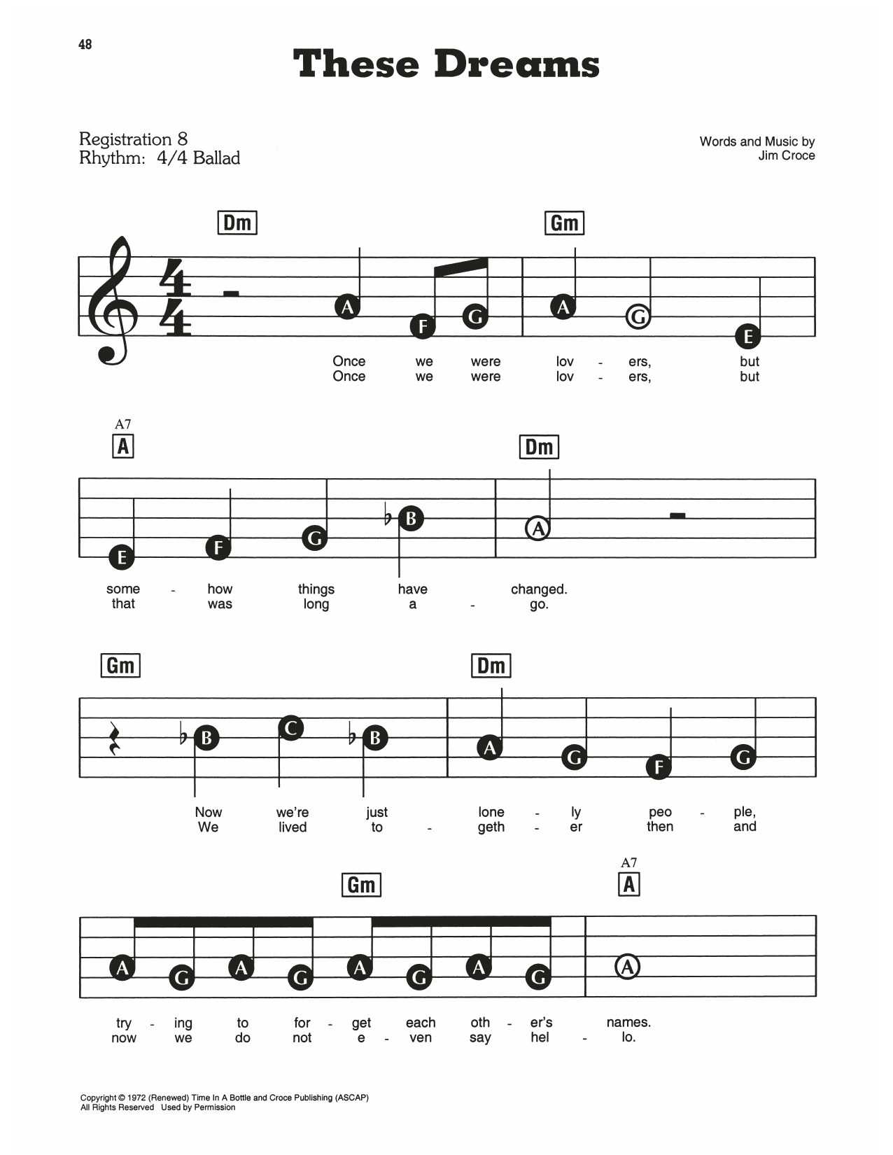 These Dreams: E-Z Play Today