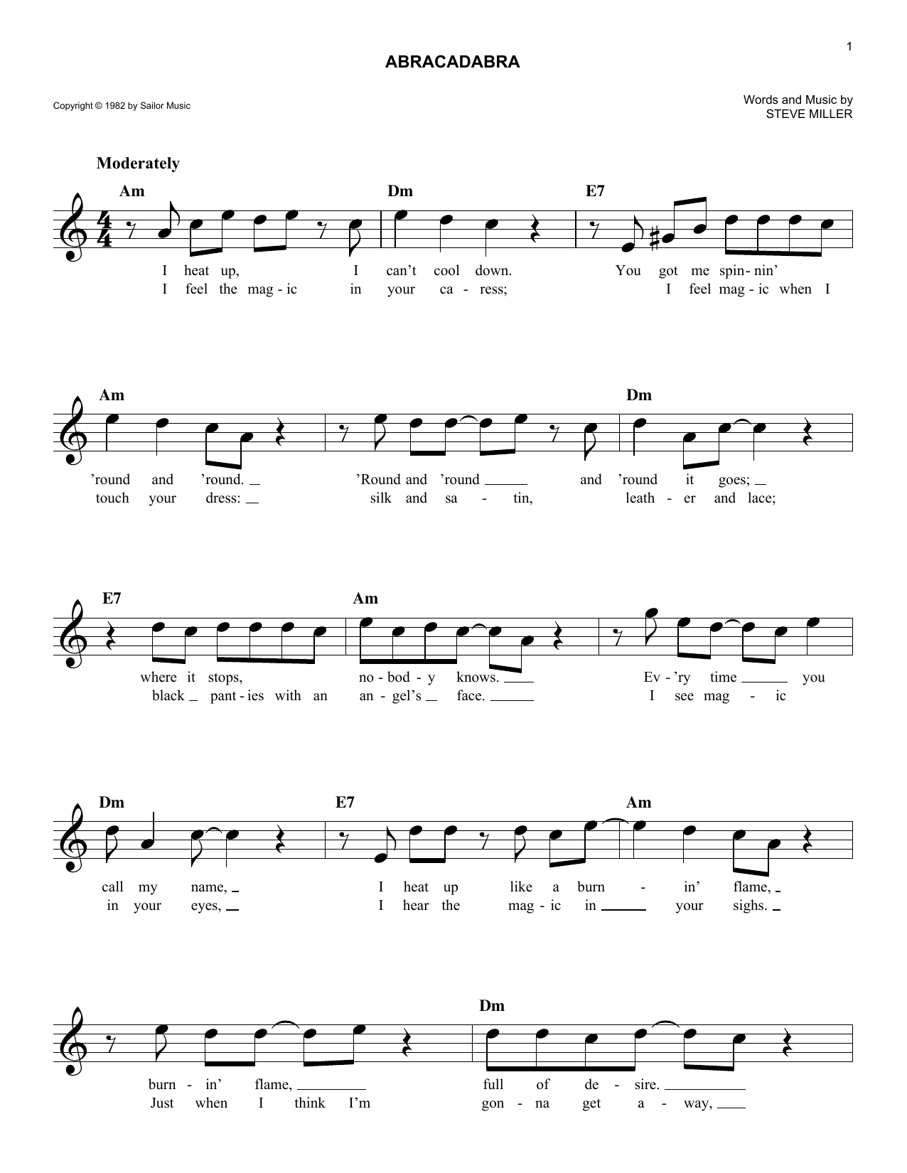 Abracadabra Digital Sheet Music